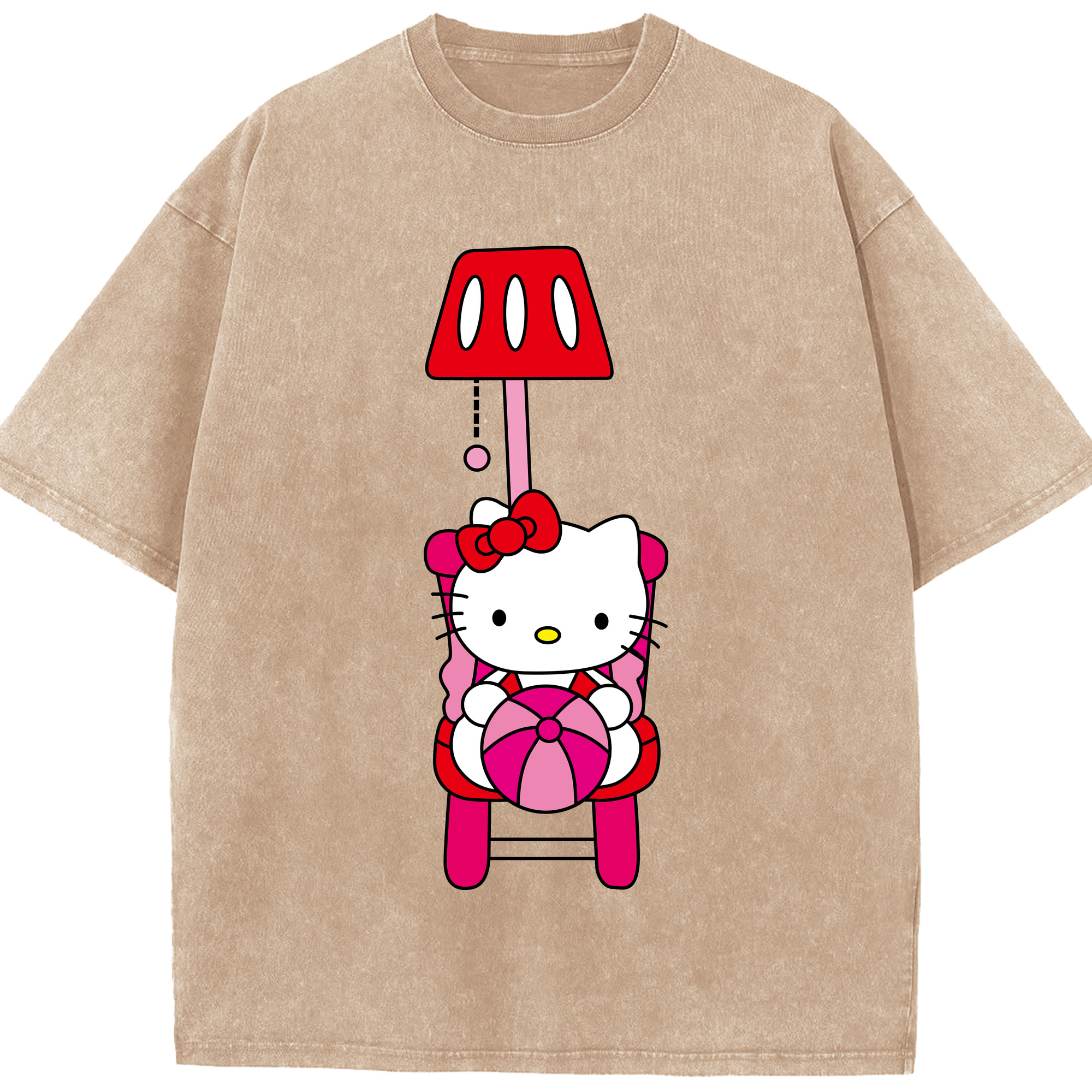 （画像用） Hello Kitty ハローキティ 綿100% ヴィンテージ風 半袖Tシャツ（フロントプリント）