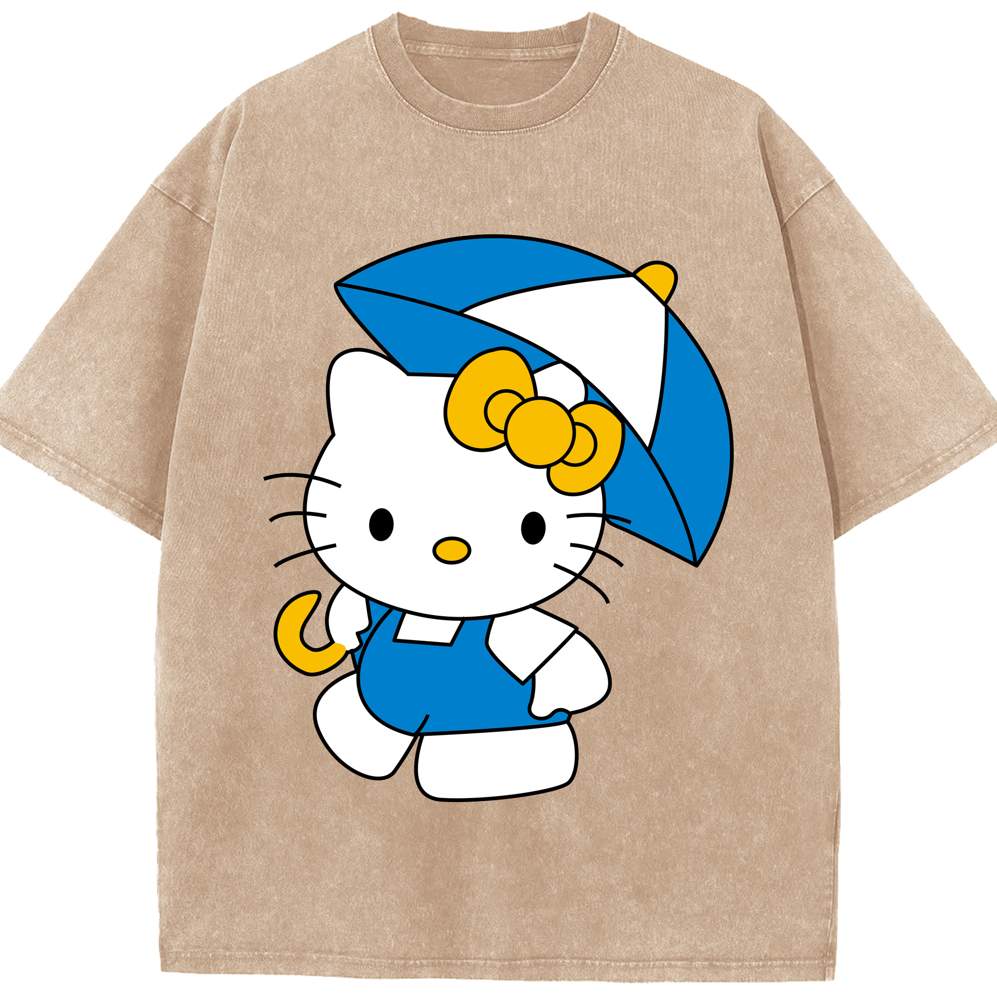 （画像用） Hello Kitty ハローキティ 綿100% ヴィンテージ風 半袖Tシャツ（フロントプリント）