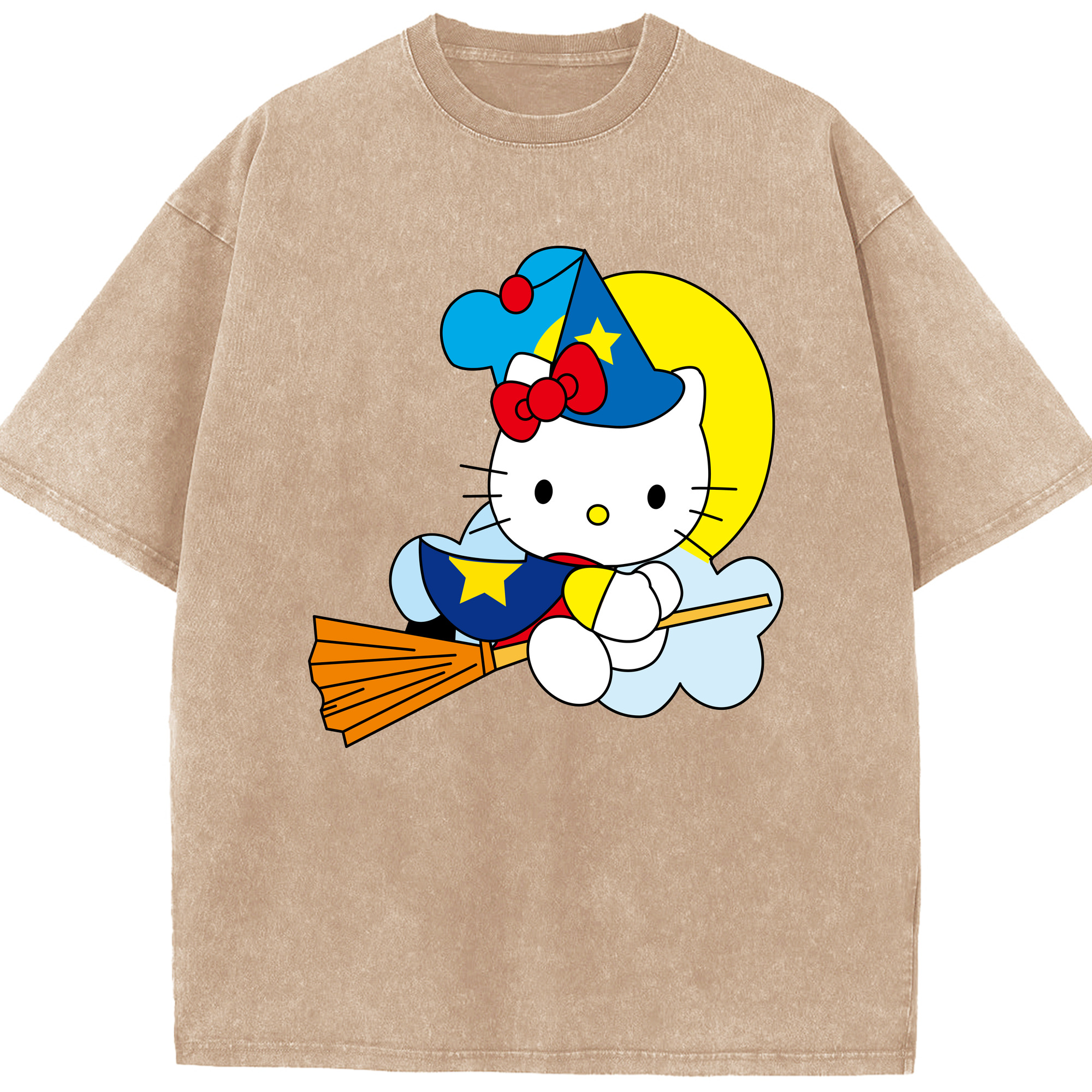 （画像用） Hello Kitty ハローキティ 綿100% ヴィンテージ風 半袖Tシャツ（フロントプリント）