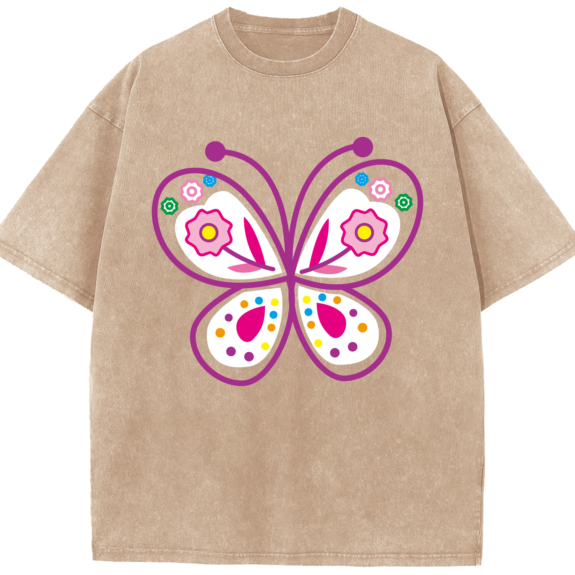 （画像用） Hello Kitty ハローキティ 綿100% ヴィンテージ風 半袖Tシャツ（フロントプリント）