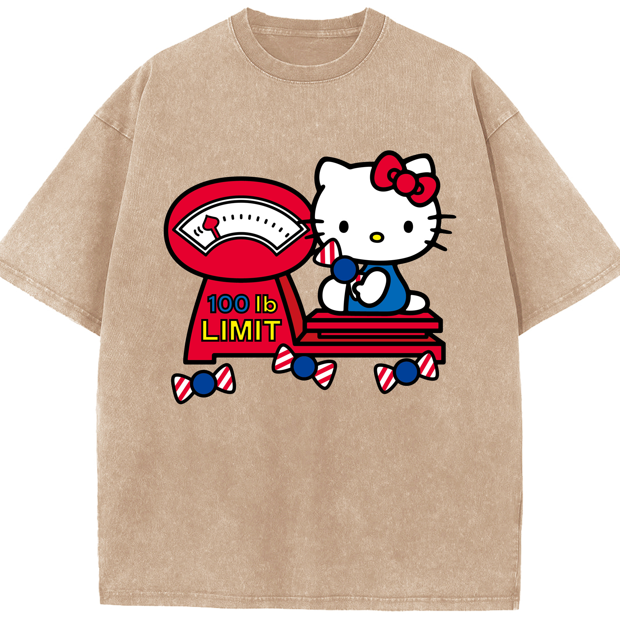 （画像用） Hello Kitty ハローキティ 綿100% ヴィンテージ風 半袖Tシャツ（フロントプリント）