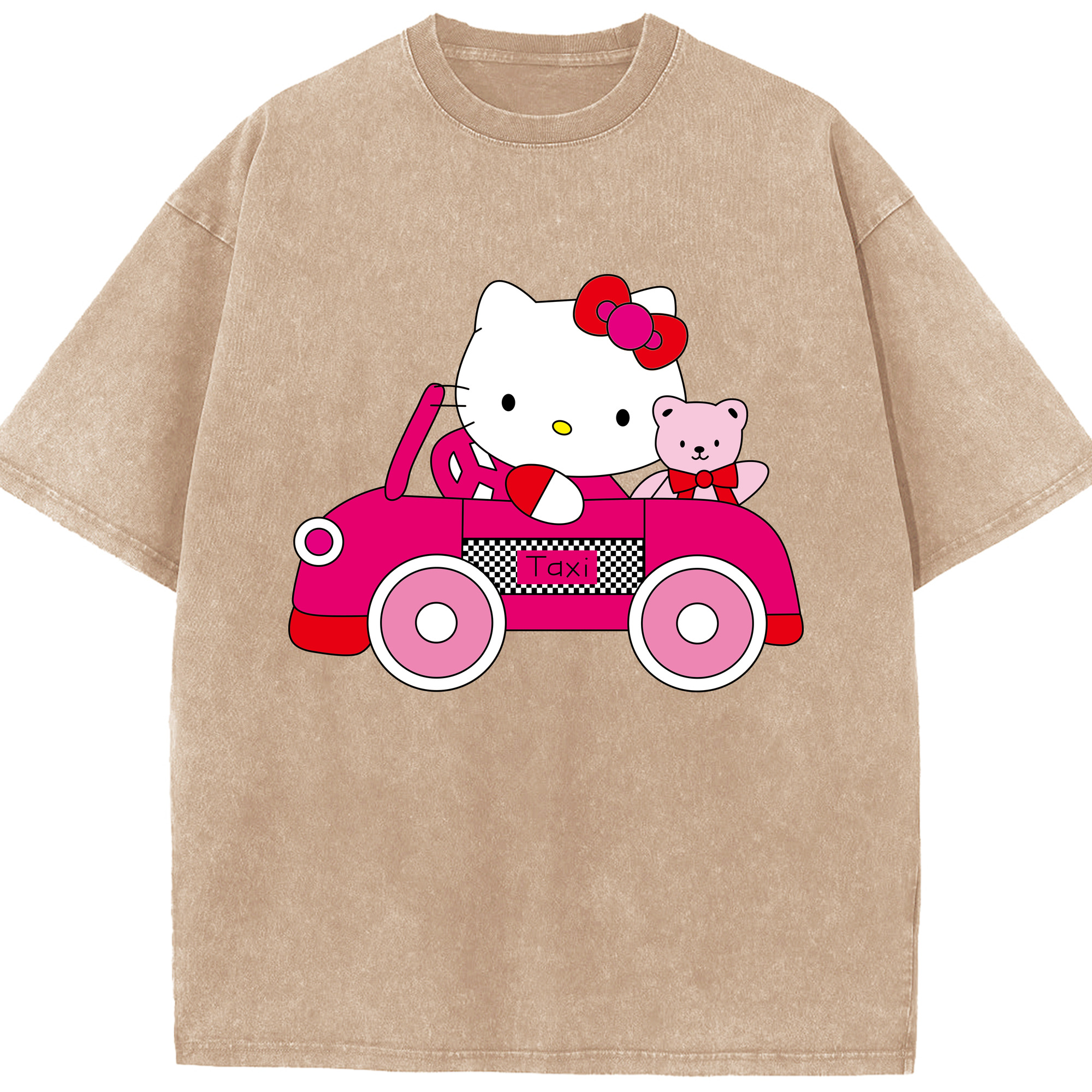 （画像用） Hello Kitty ハローキティ 綿100% ヴィンテージ風 半袖Tシャツ（フロントプリント）