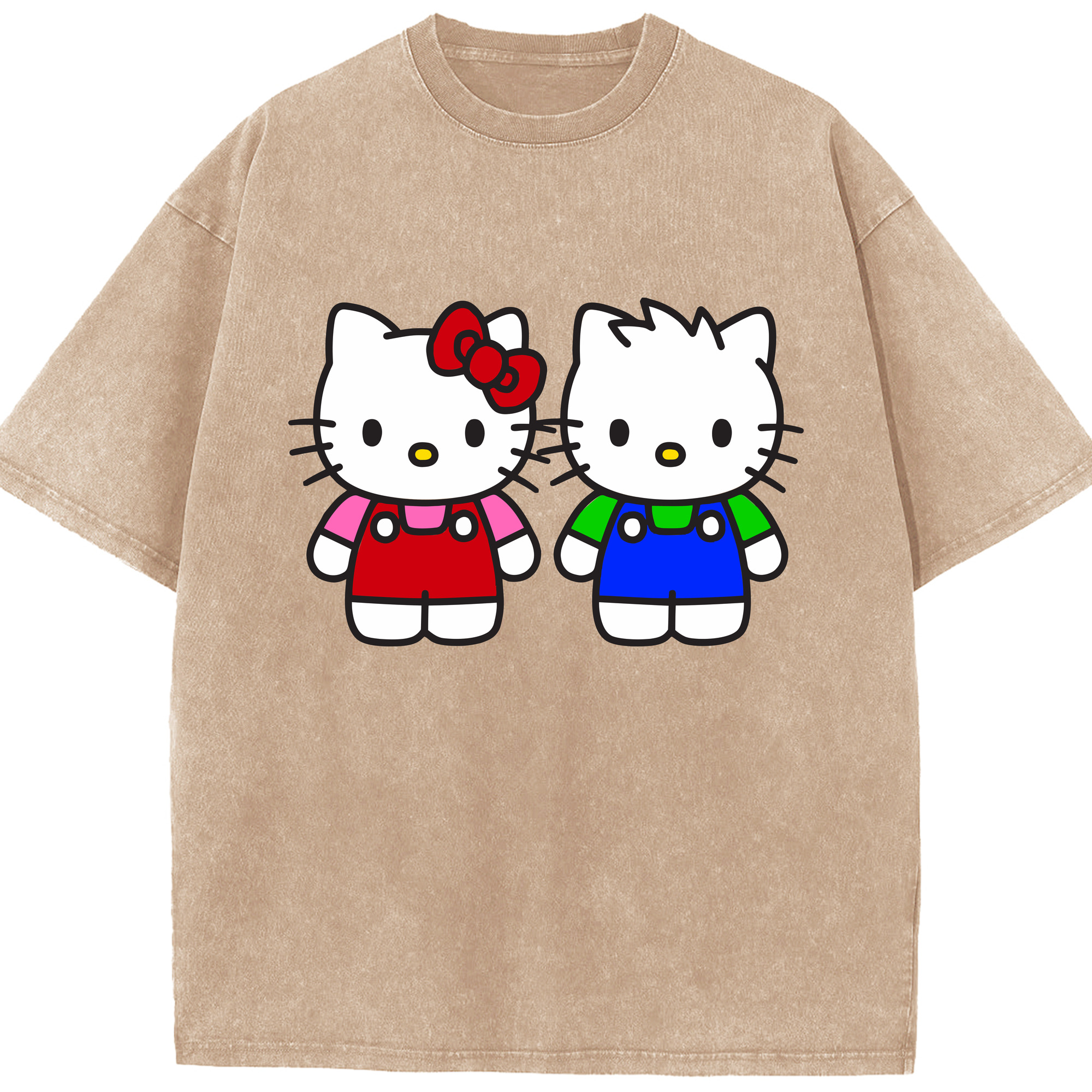 （画像用） Hello Kitty ハローキティ 綿100% ヴィンテージ風 半袖Tシャツ（フロントプリント）