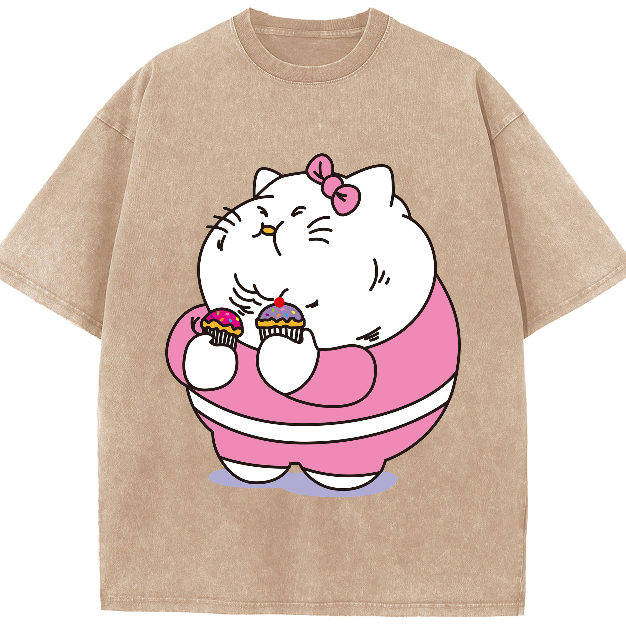 （画像用） Hello Kitty ハローキティ 綿100% ヴィンテージ風 半袖Tシャツ（フロントプリント）