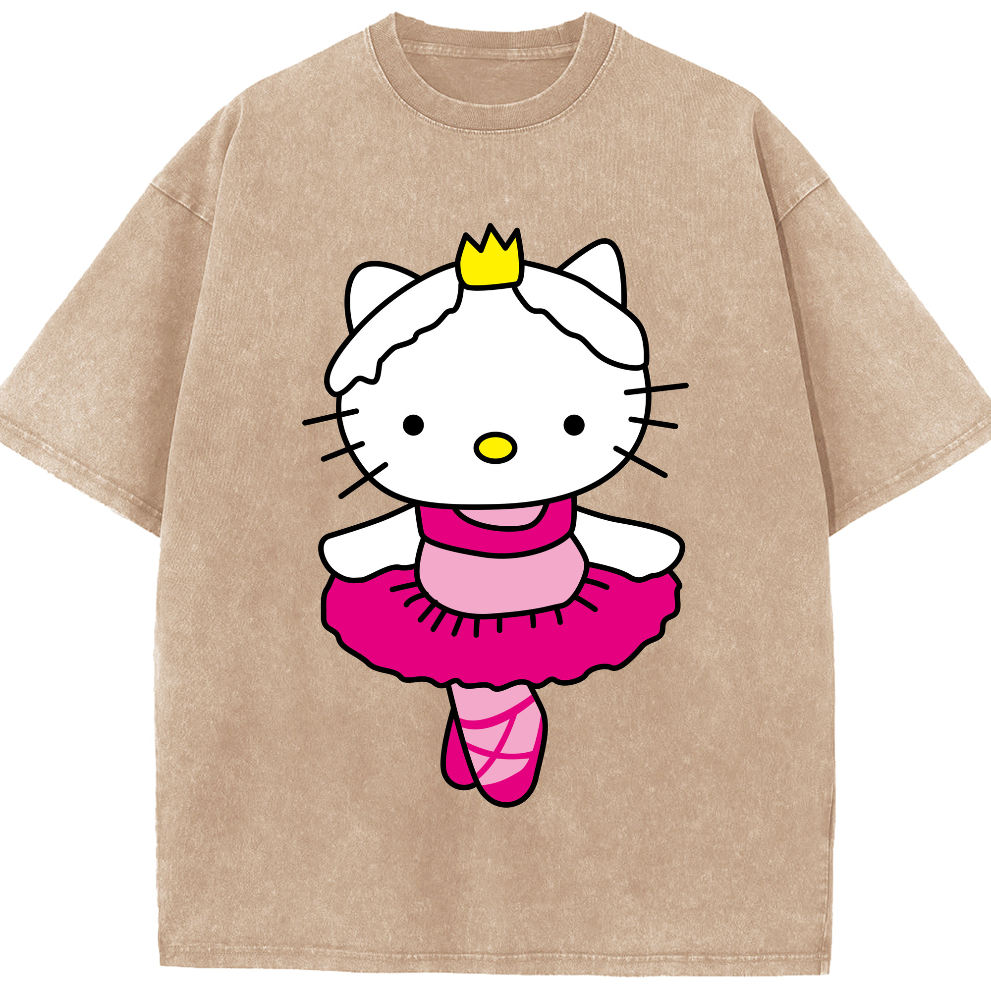 （画像用） Hello Kitty ハローキティ 綿100% ヴィンテージ風 半袖Tシャツ（フロントプリント）