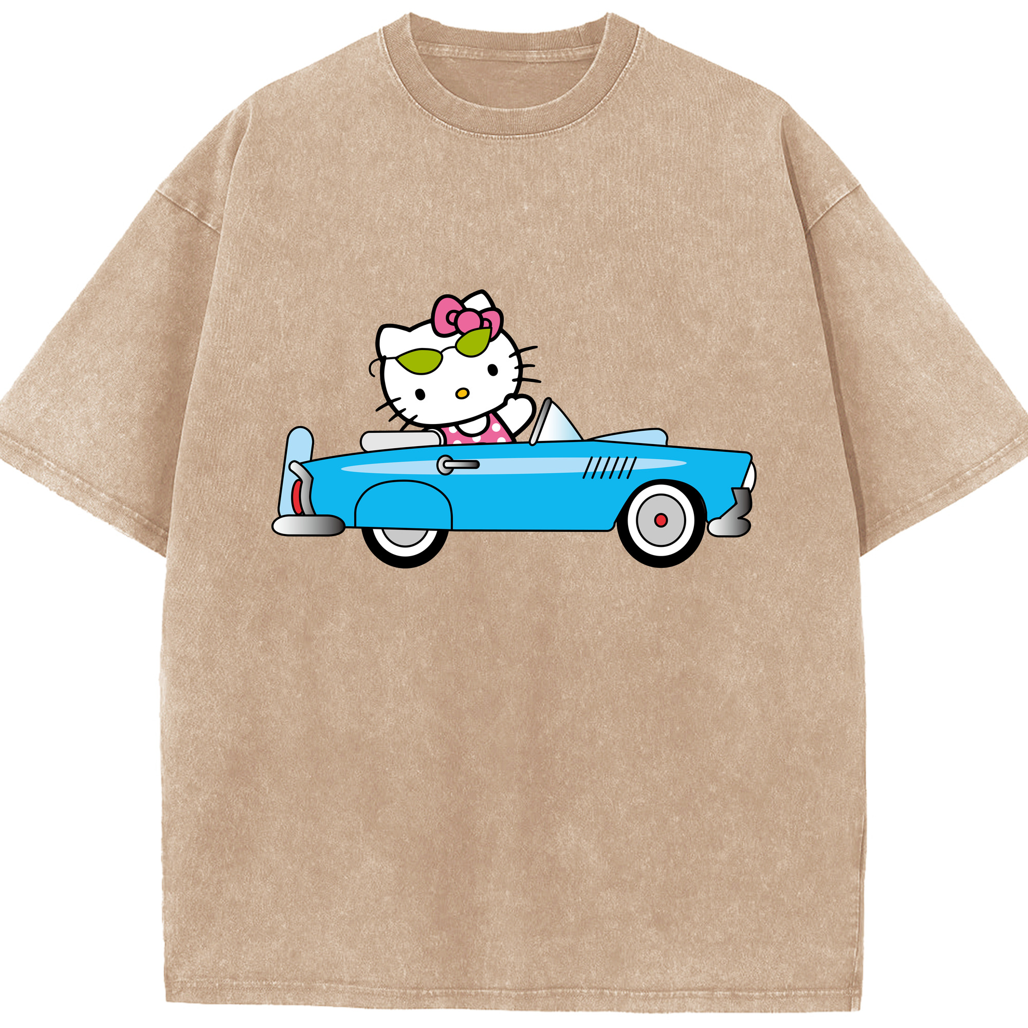 （画像用） Hello Kitty ハローキティ 綿100% ヴィンテージ風 半袖Tシャツ（フロントプリント）