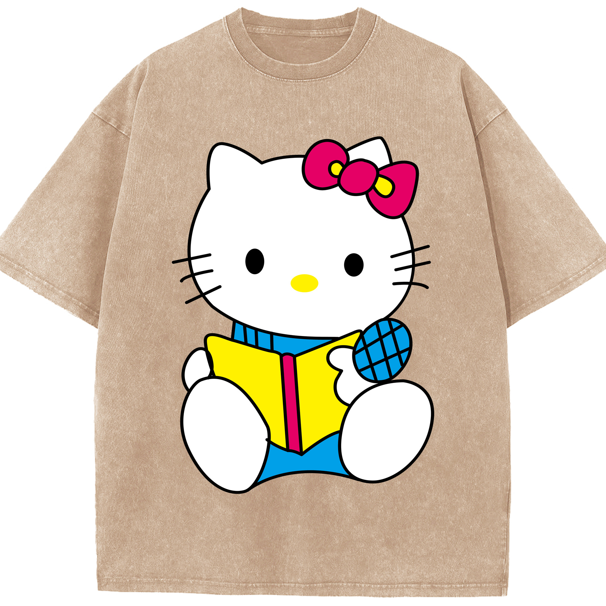 （画像用） Hello Kitty ハローキティ 綿100% ヴィンテージ風 半袖Tシャツ（フロントプリント）