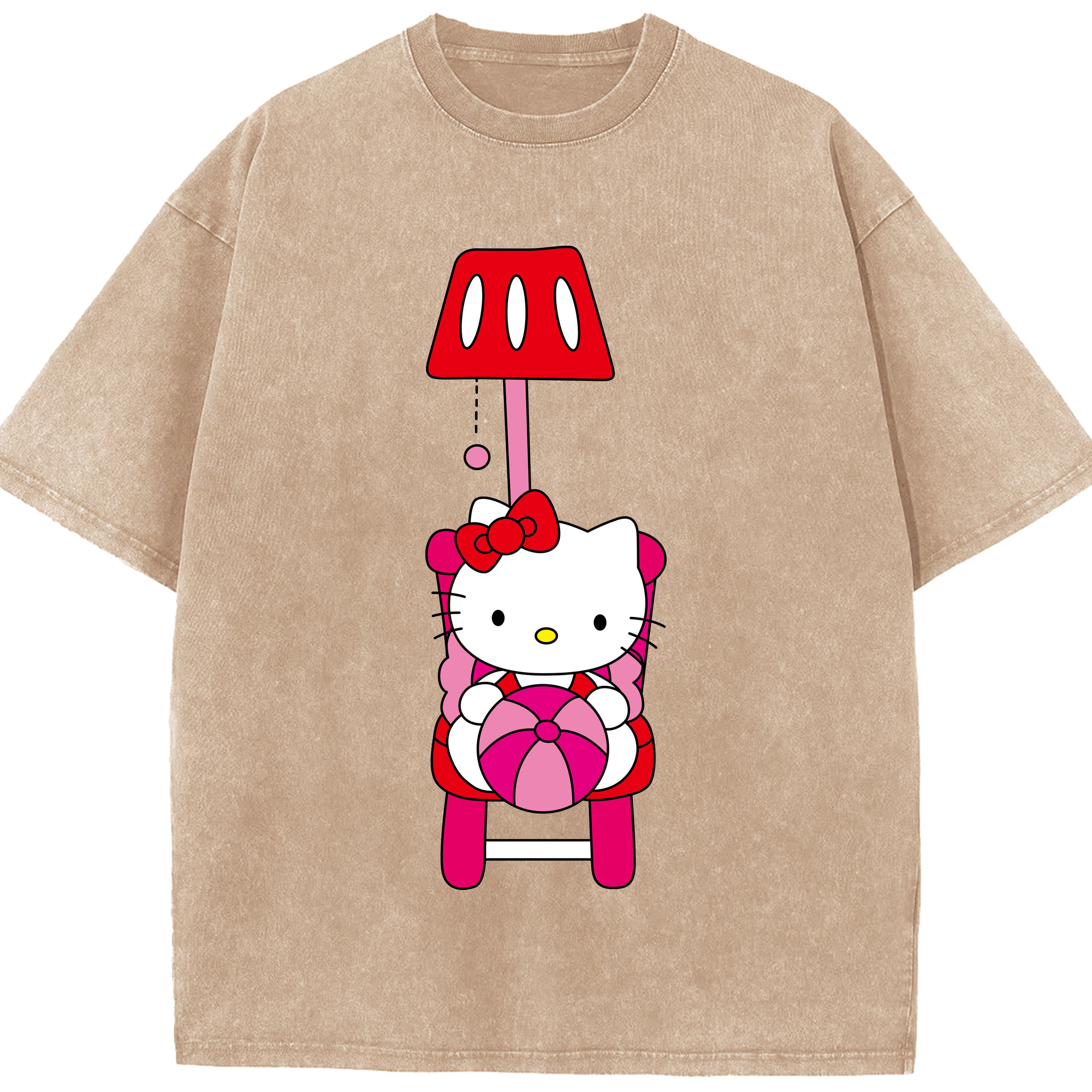 （画像用） Hello Kitty ハローキティ 綿100% ヴィンテージ風 半袖Tシャツ（フロントプリント）