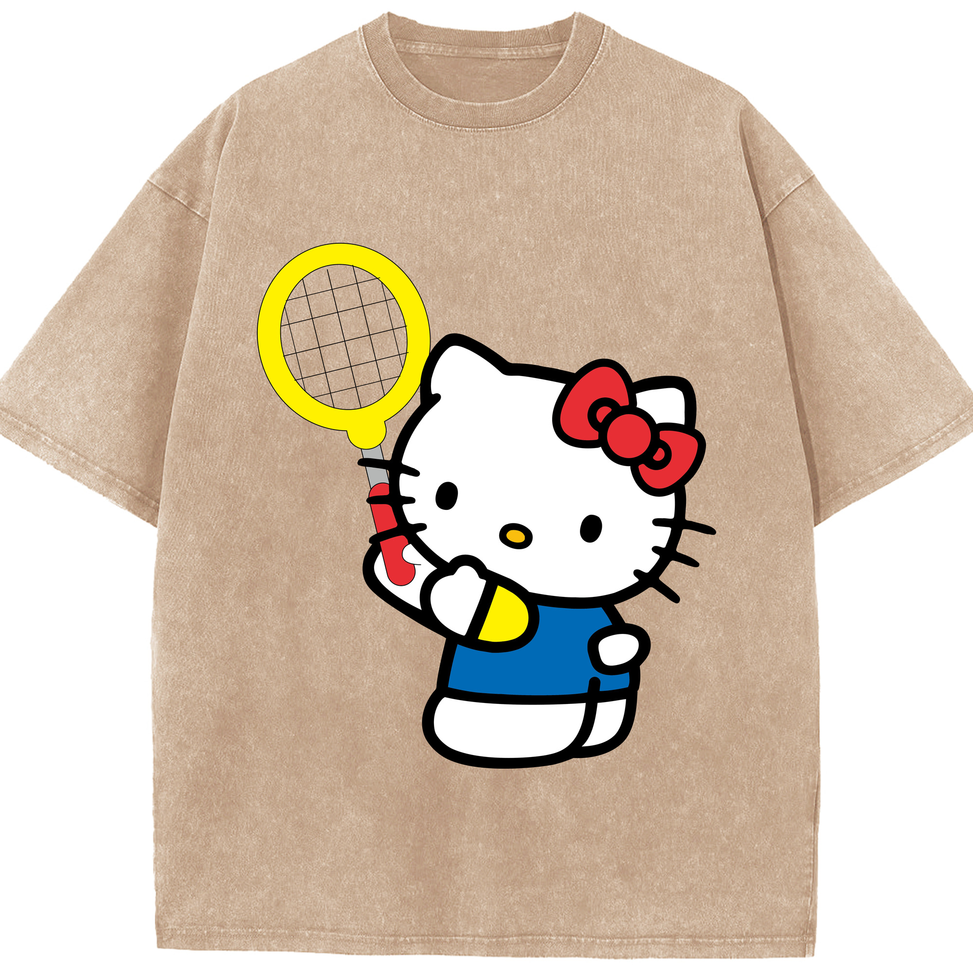 （画像用） Hello Kitty ハローキティ 綿100% ヴィンテージ風 半袖Tシャツ（フロントプリント）