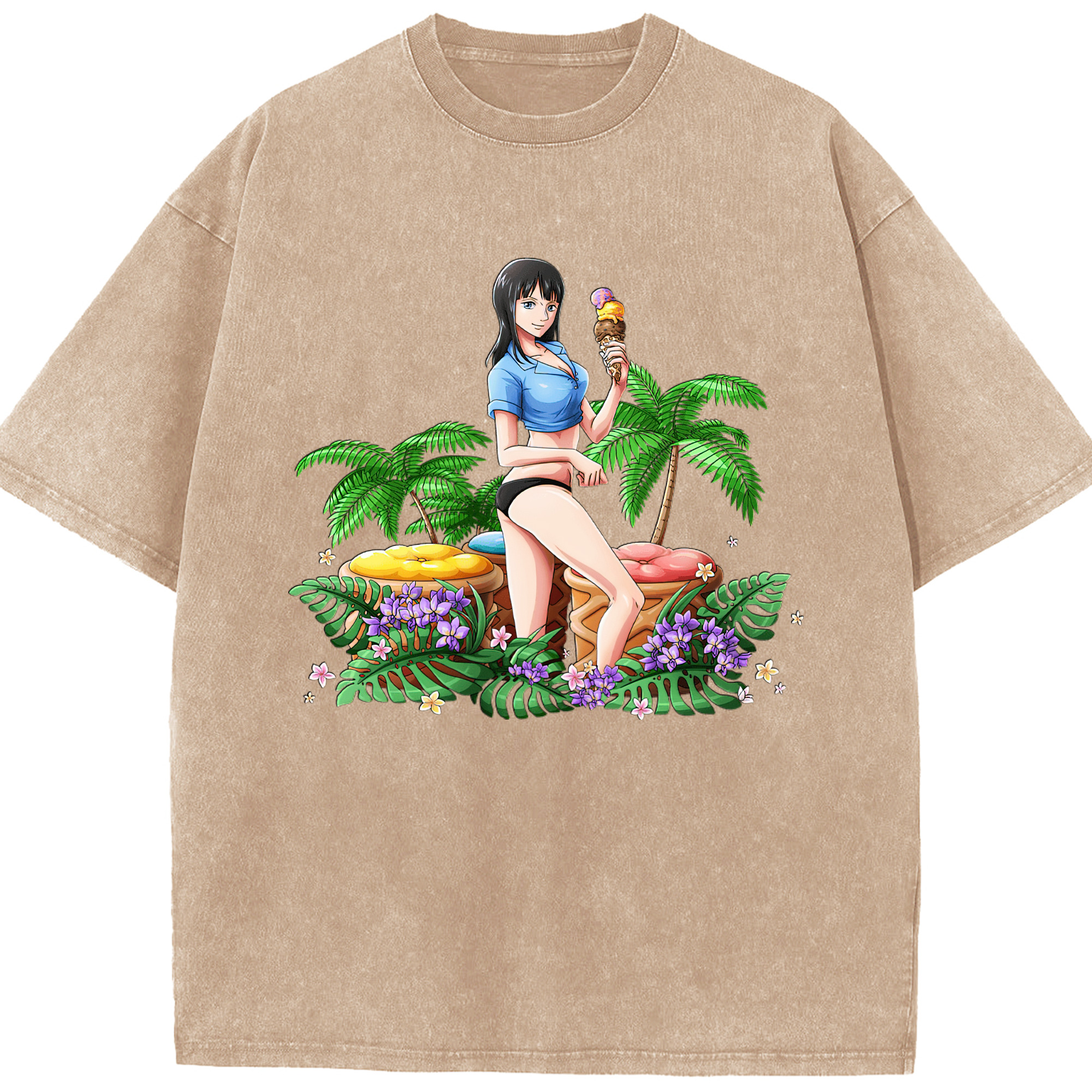 （画像用） Hello Kitty ハローキティ 綿100% ヴィンテージ風 半袖Tシャツ（フロントプリント）
