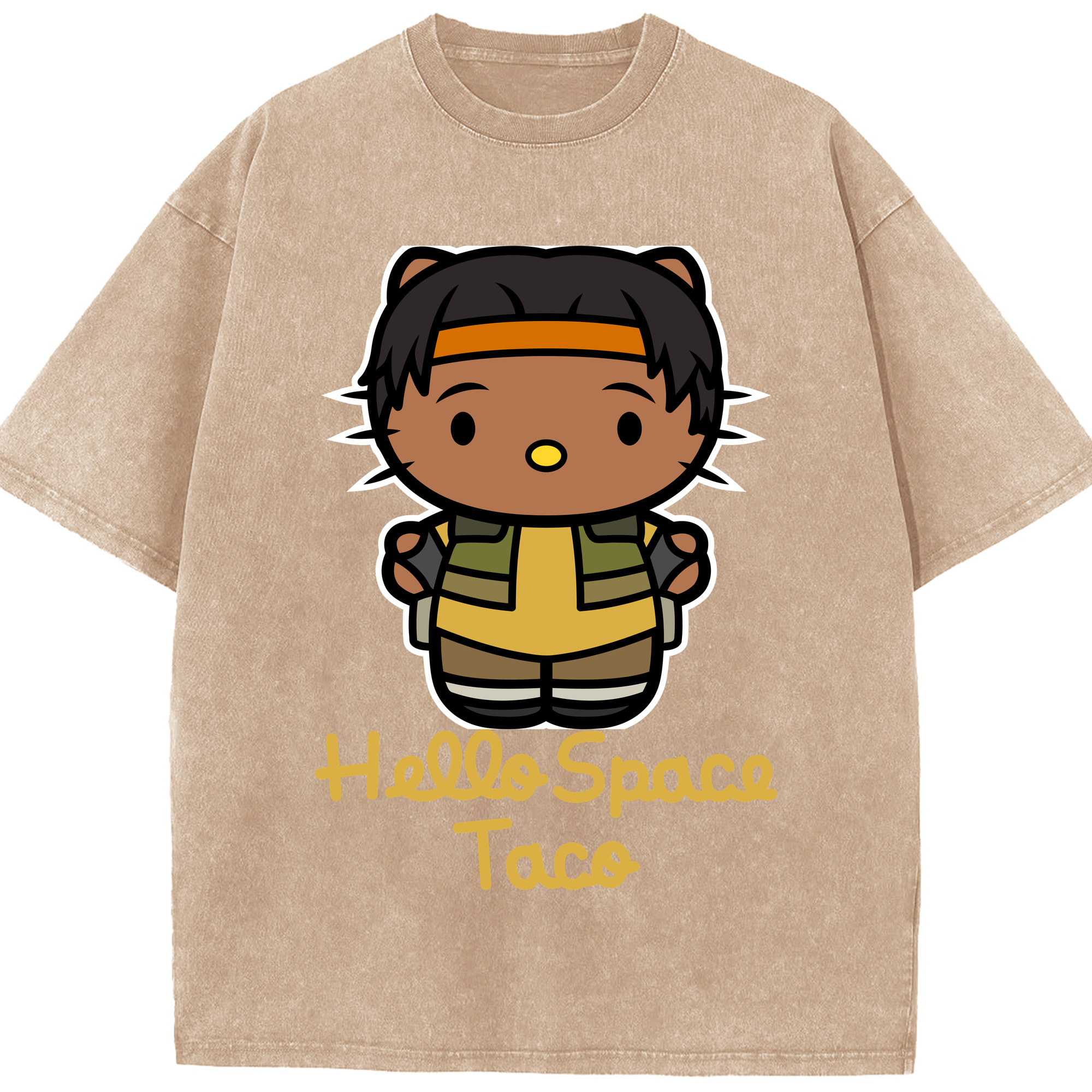 （画像用） Hello Kitty ハローキティ 綿100% ヴィンテージ風 半袖Tシャツ（フロントプリント）