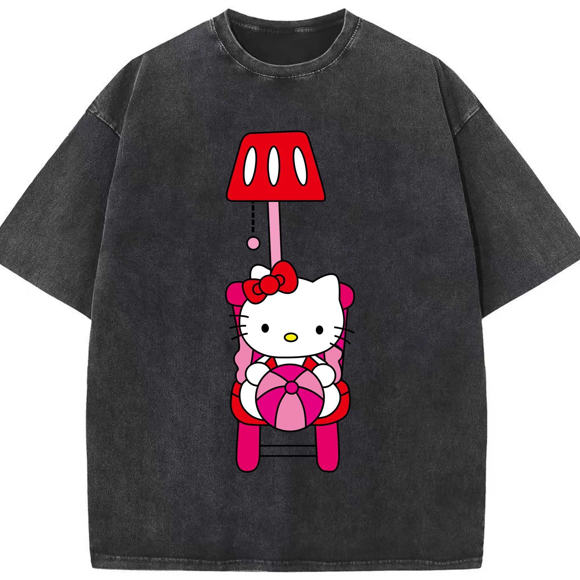 （画像用） Hello Kitty ハローキティ 綿100% ヴィンテージ風 半袖Tシャツ（フロントプリント）