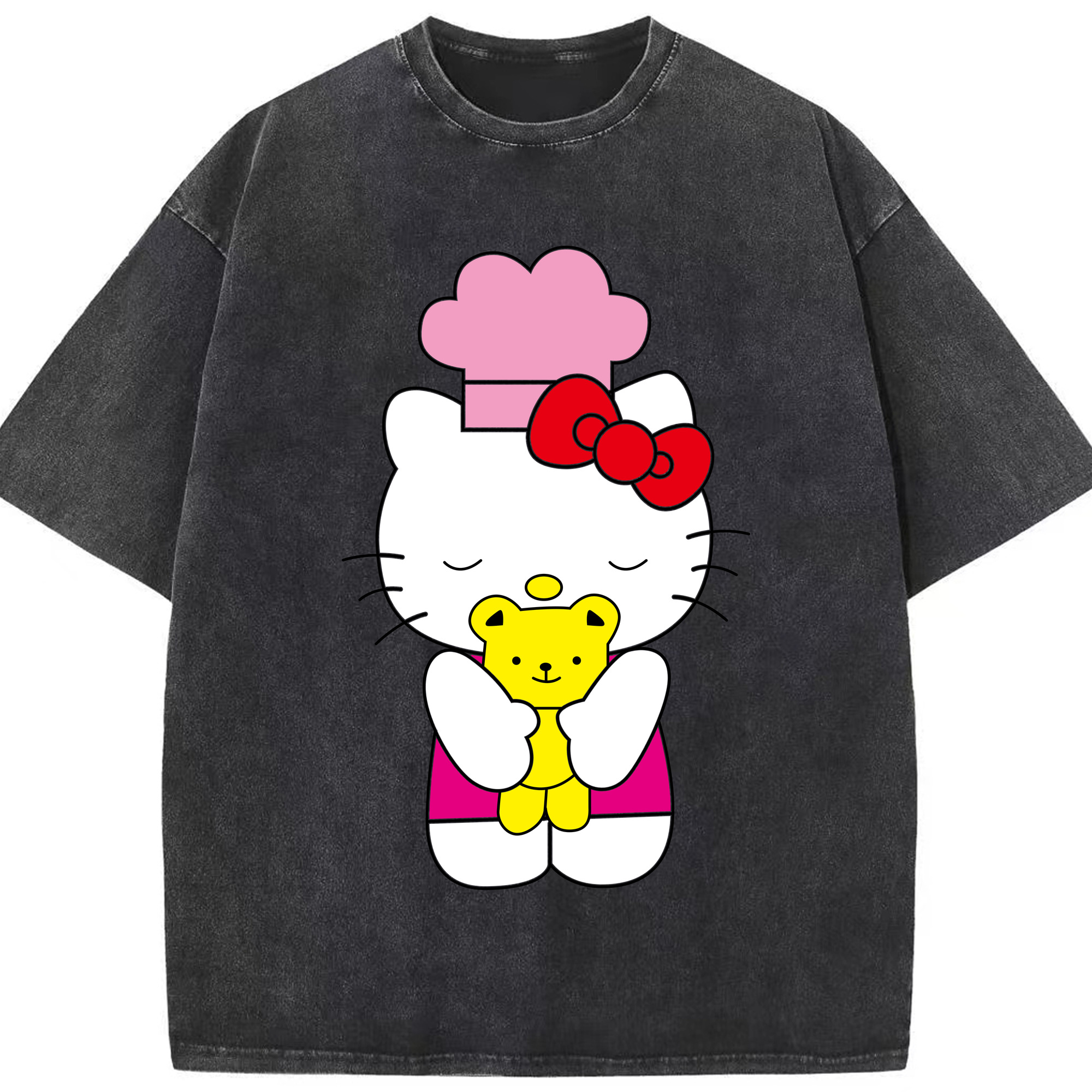 （画像用） Hello Kitty ハローキティ 綿100% ヴィンテージ風 半袖Tシャツ（フロントプリント）