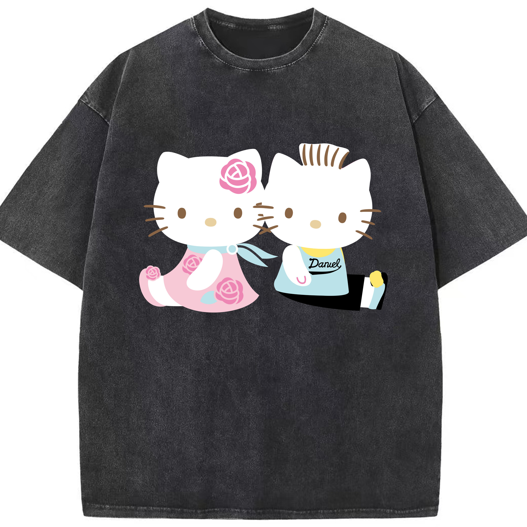 （画像用） Hello Kitty ハローキティ 綿100% ヴィンテージ風 半袖Tシャツ（フロントプリント）