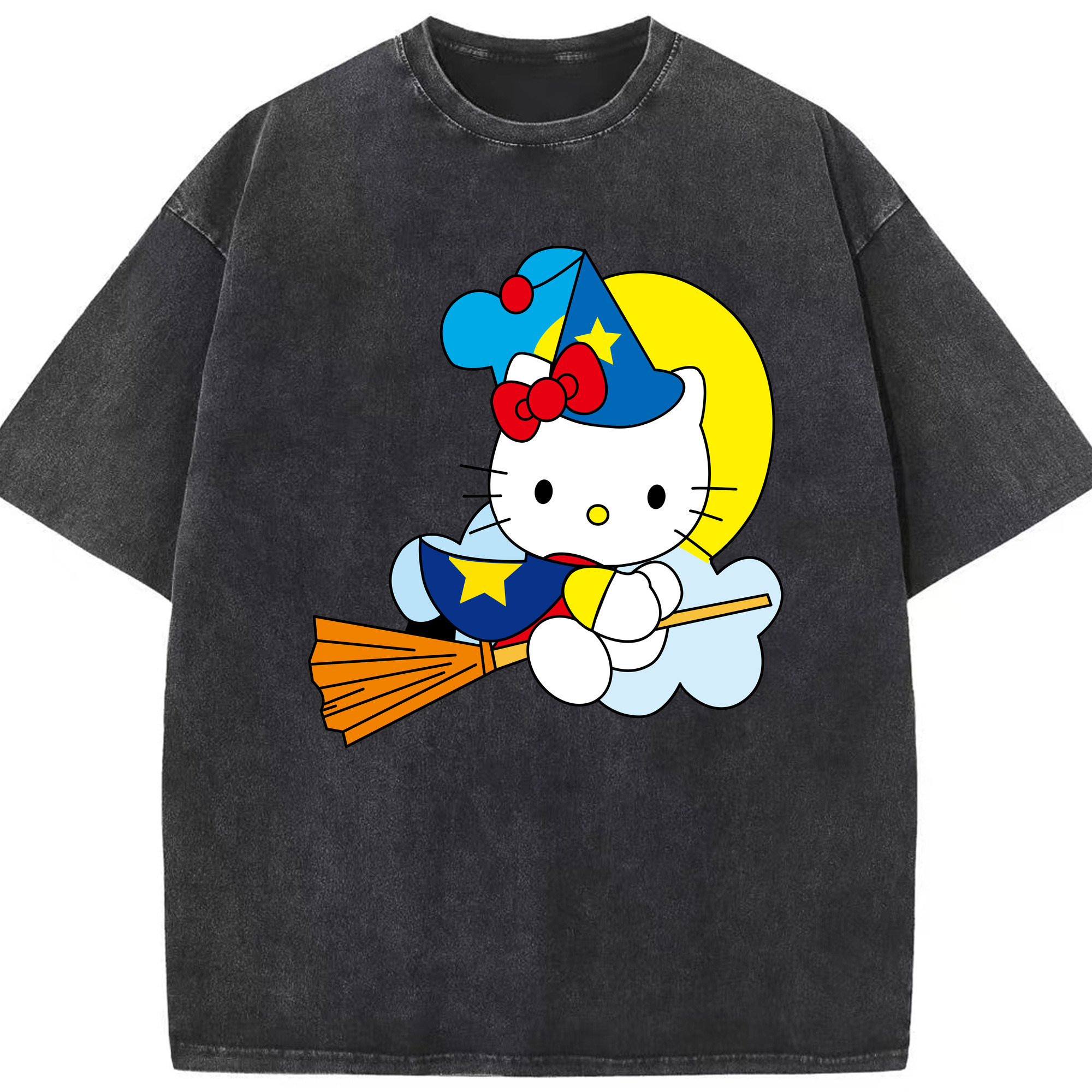 （画像用） Hello Kitty ハローキティ 綿100% ヴィンテージ風 半袖Tシャツ（フロントプリント）