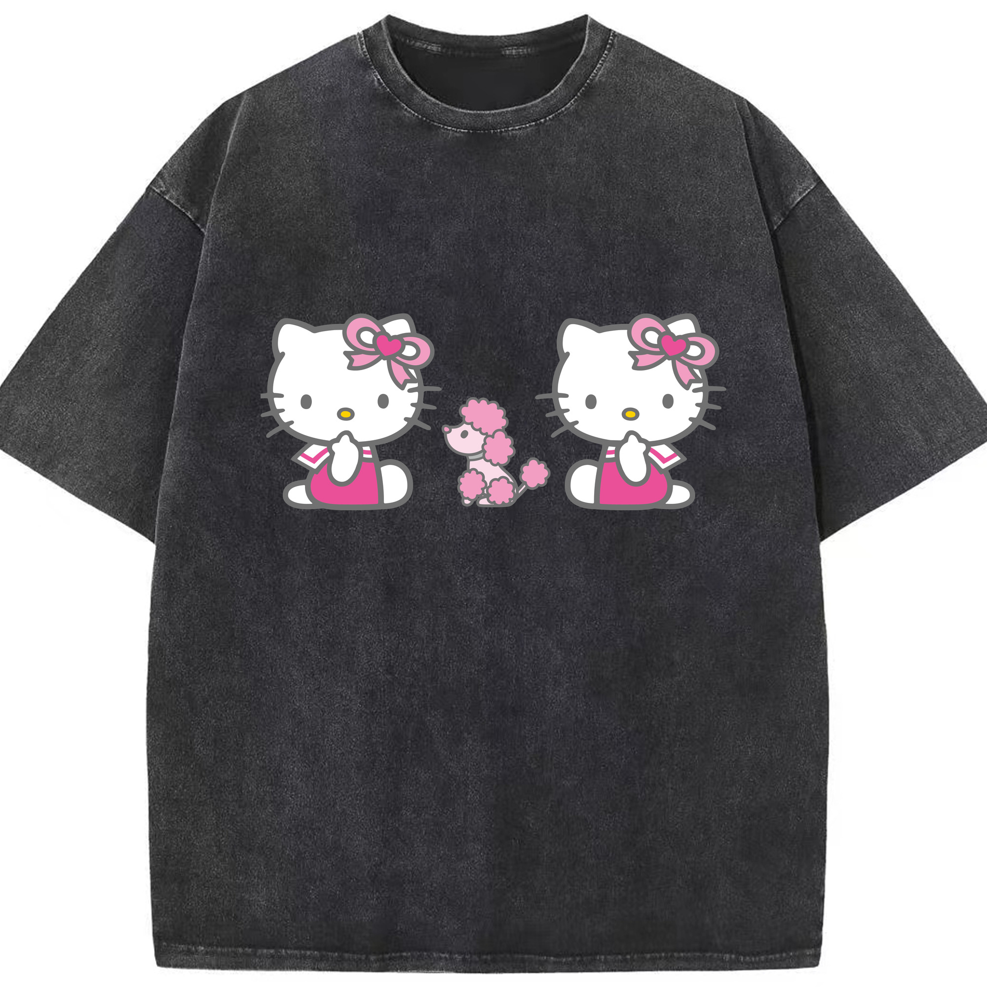 （画像用） Hello Kitty ハローキティ 綿100% ヴィンテージ風 半袖Tシャツ（フロントプリント）