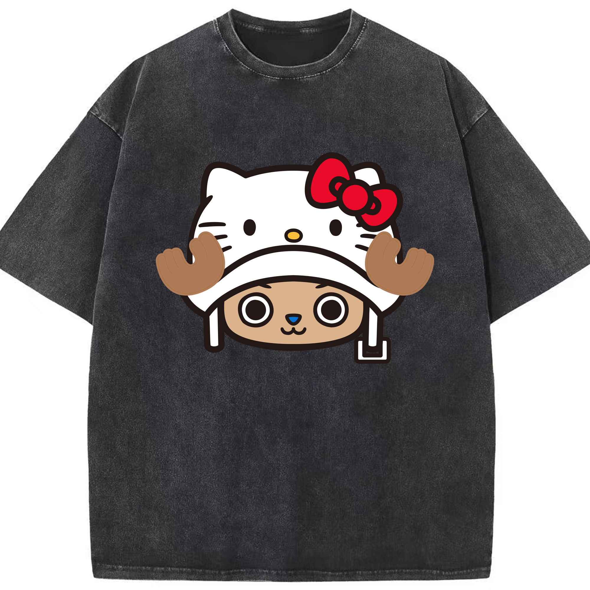 （画像用） Hello Kitty ハローキティ 綿100% ヴィンテージ風 半袖Tシャツ（フロントプリント）