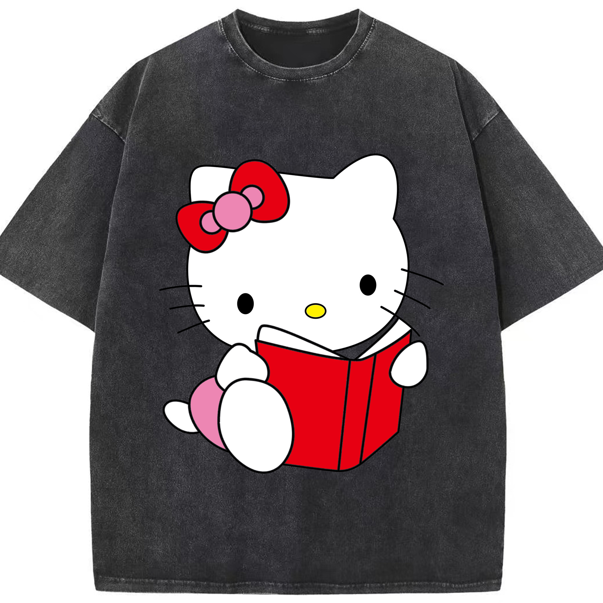 （画像用） Hello Kitty ハローキティ 綿100% ヴィンテージ風 半袖Tシャツ（フロントプリント）
