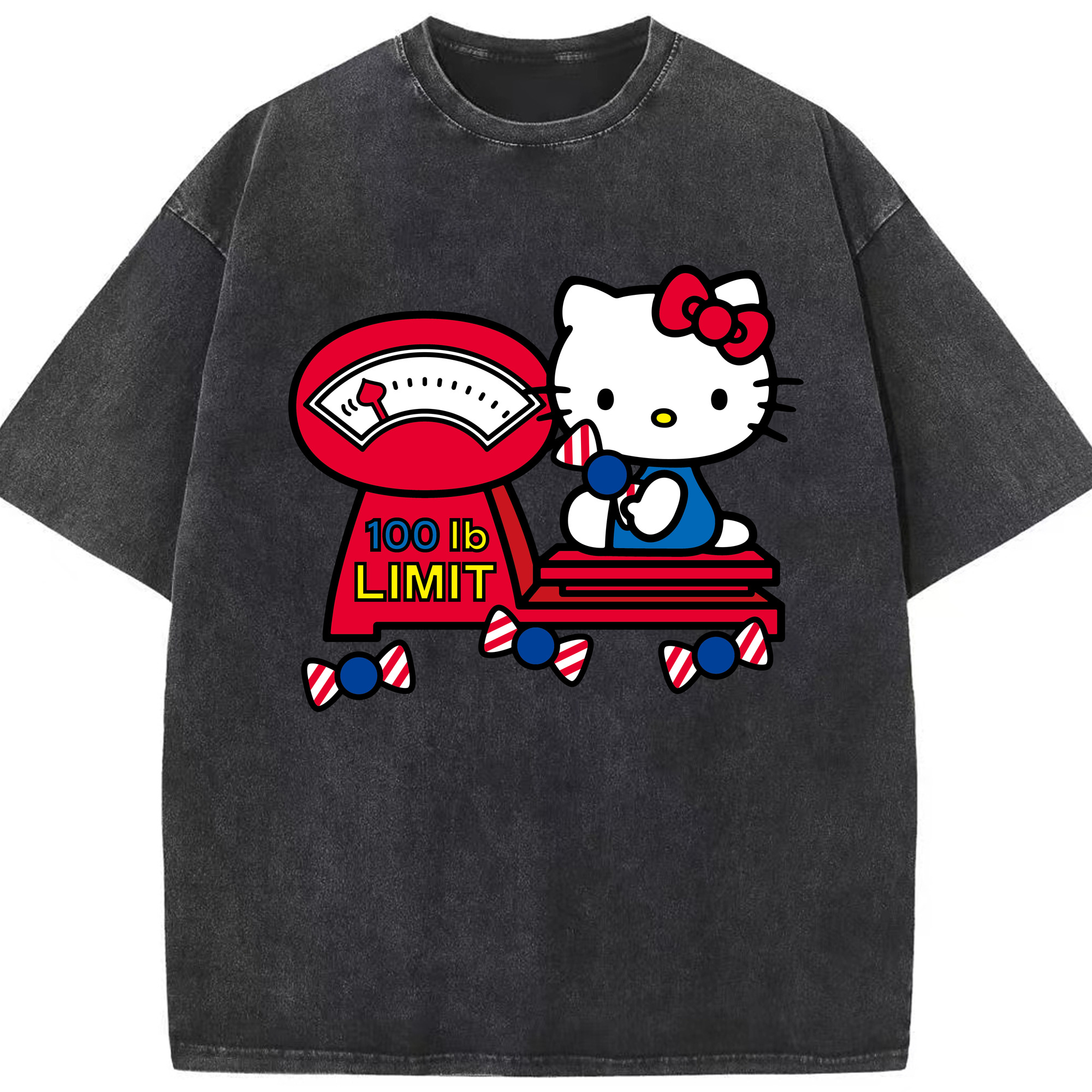 （画像用） Hello Kitty ハローキティ 綿100% ヴィンテージ風 半袖Tシャツ（フロントプリント）