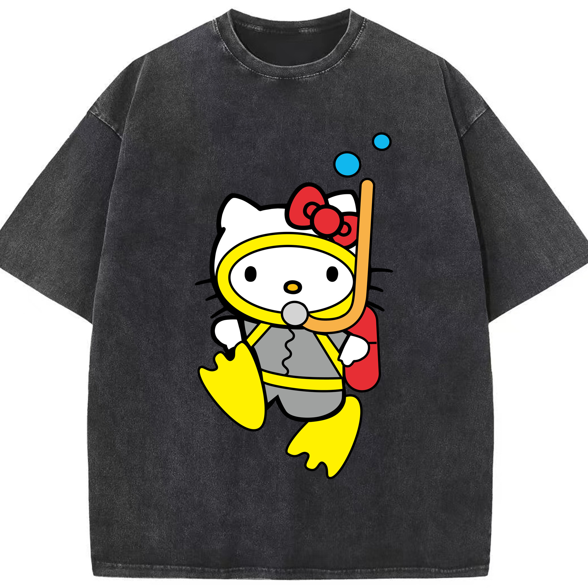 （画像用） Hello Kitty ハローキティ 綿100% ヴィンテージ風 半袖Tシャツ（フロントプリント）