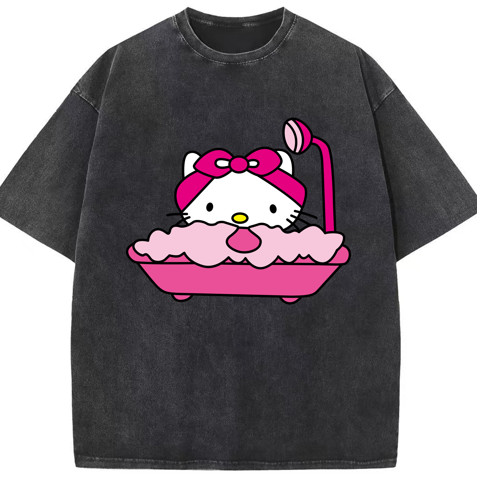 （画像用） Hello Kitty ハローキティ 綿100% ヴィンテージ風 半袖Tシャツ（フロントプリント）