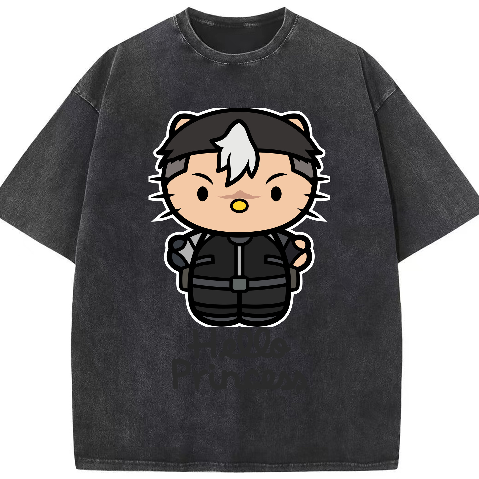 （画像用） Hello Kitty ハローキティ 綿100% ヴィンテージ風 半袖Tシャツ（フロントプリント）