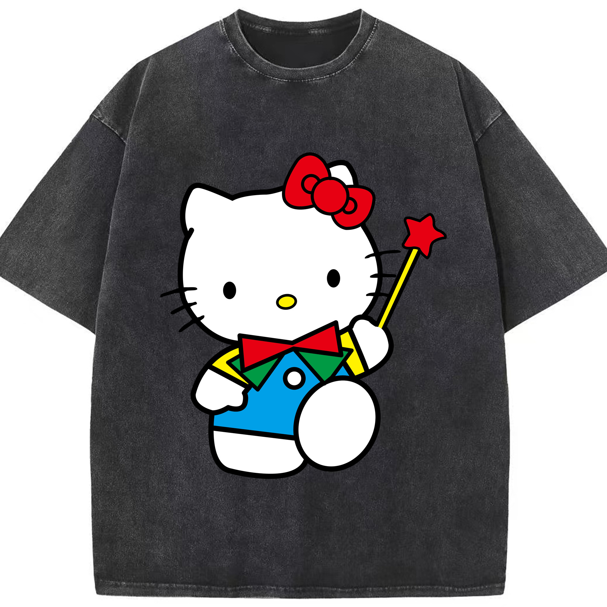 （画像用） Hello Kitty ハローキティ 綿100% ヴィンテージ風 半袖Tシャツ（フロントプリント）