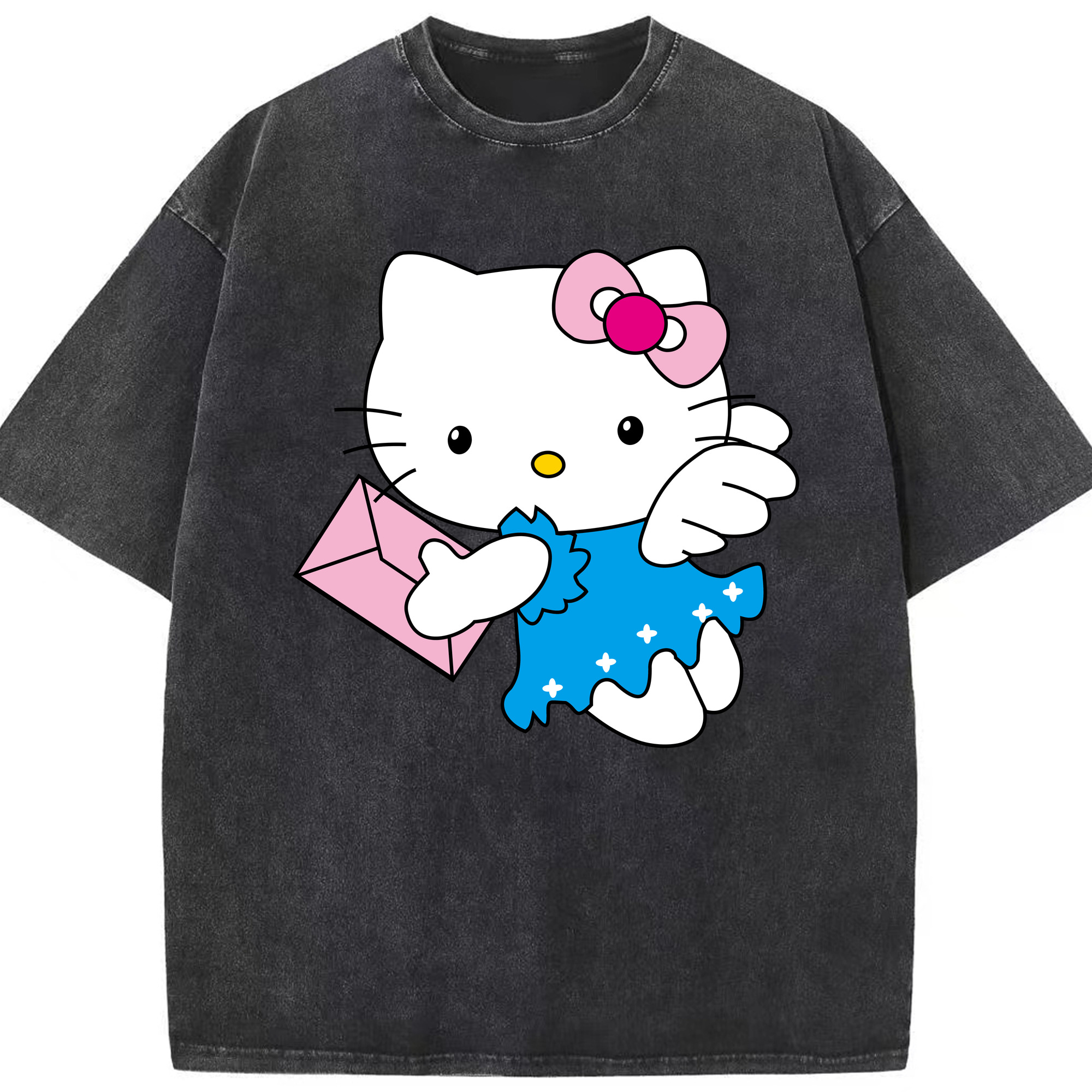 （画像用） Hello Kitty ハローキティ 綿100% ヴィンテージ風 半袖Tシャツ（フロントプリント）