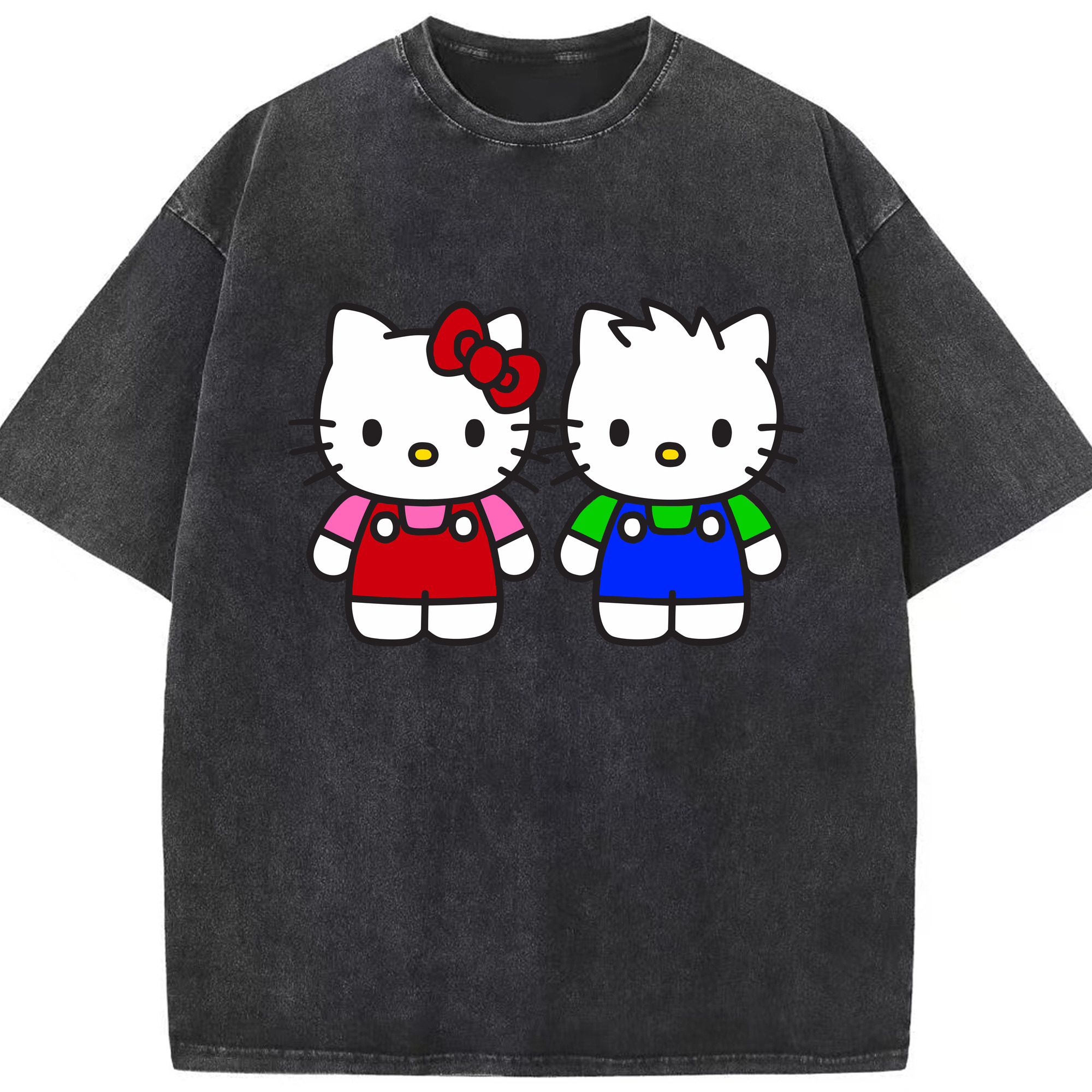 （画像用） Hello Kitty ハローキティ 綿100% ヴィンテージ風 半袖Tシャツ（フロントプリント）