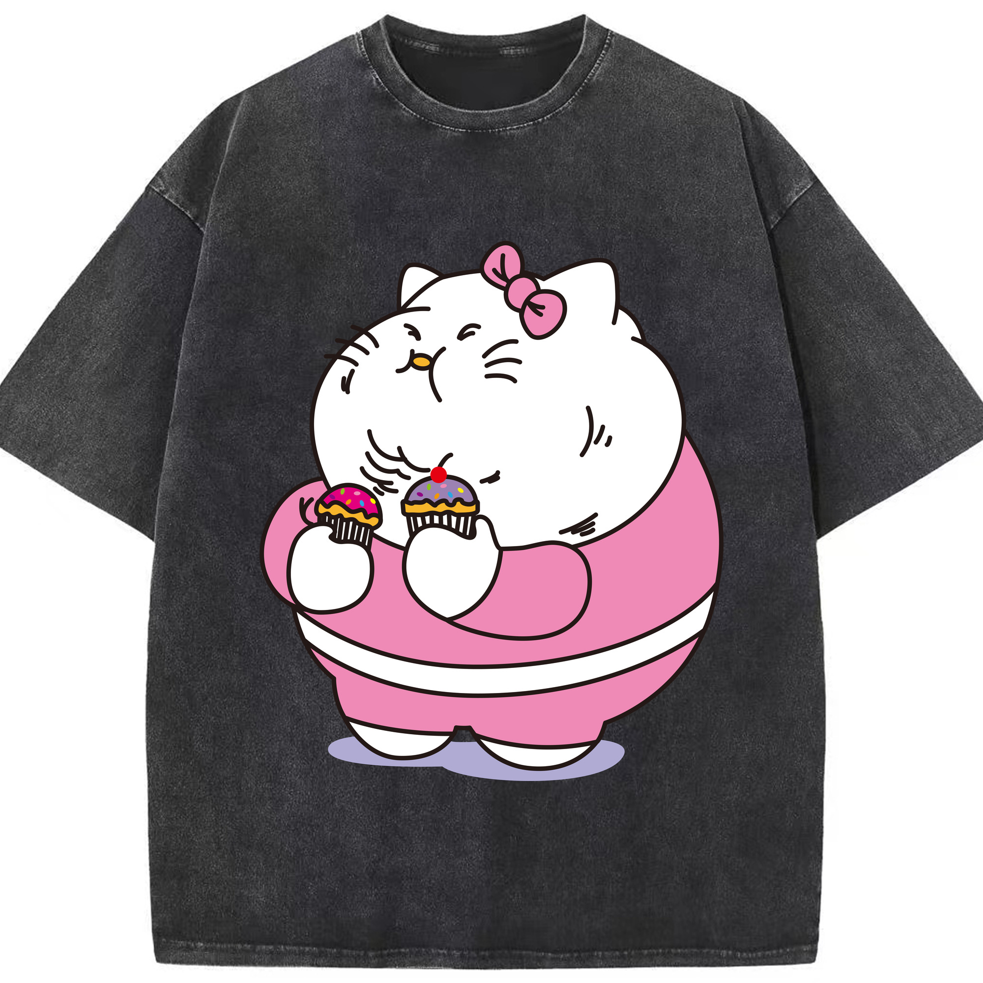 （画像用） Hello Kitty ハローキティ 綿100% ヴィンテージ風 半袖Tシャツ（フロントプリント）