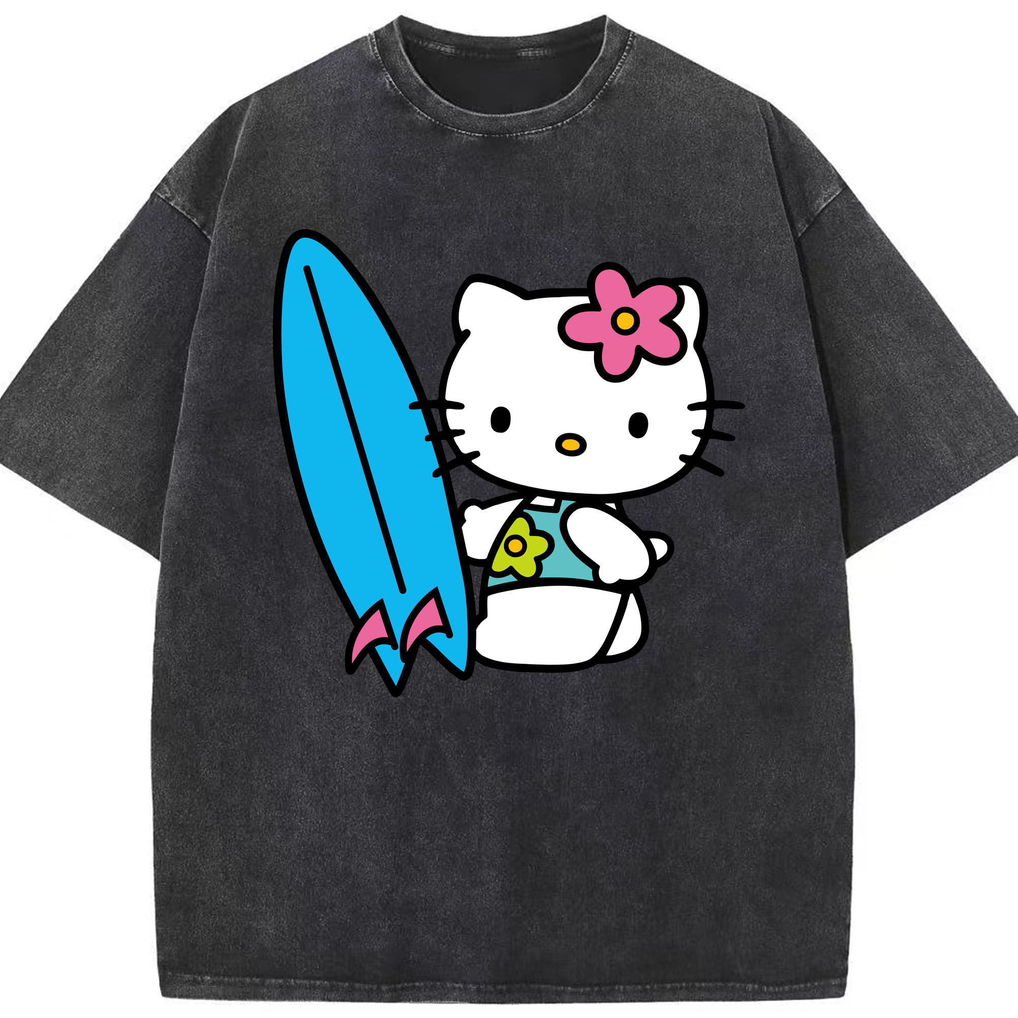 （画像用） Hello Kitty ハローキティ 綿100% ヴィンテージ風 半袖Tシャツ（フロントプリント）