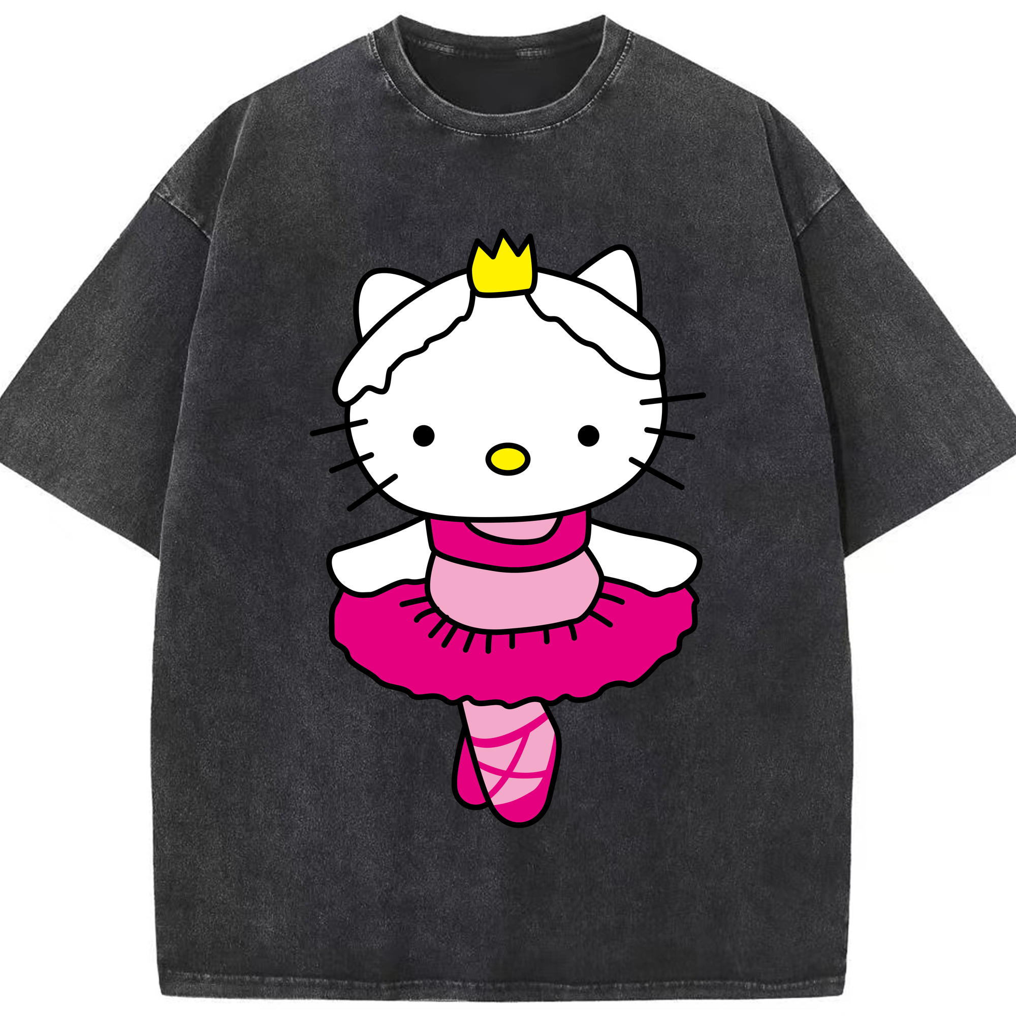 （画像用） Hello Kitty ハローキティ 綿100% ヴィンテージ風 半袖Tシャツ（フロントプリント）