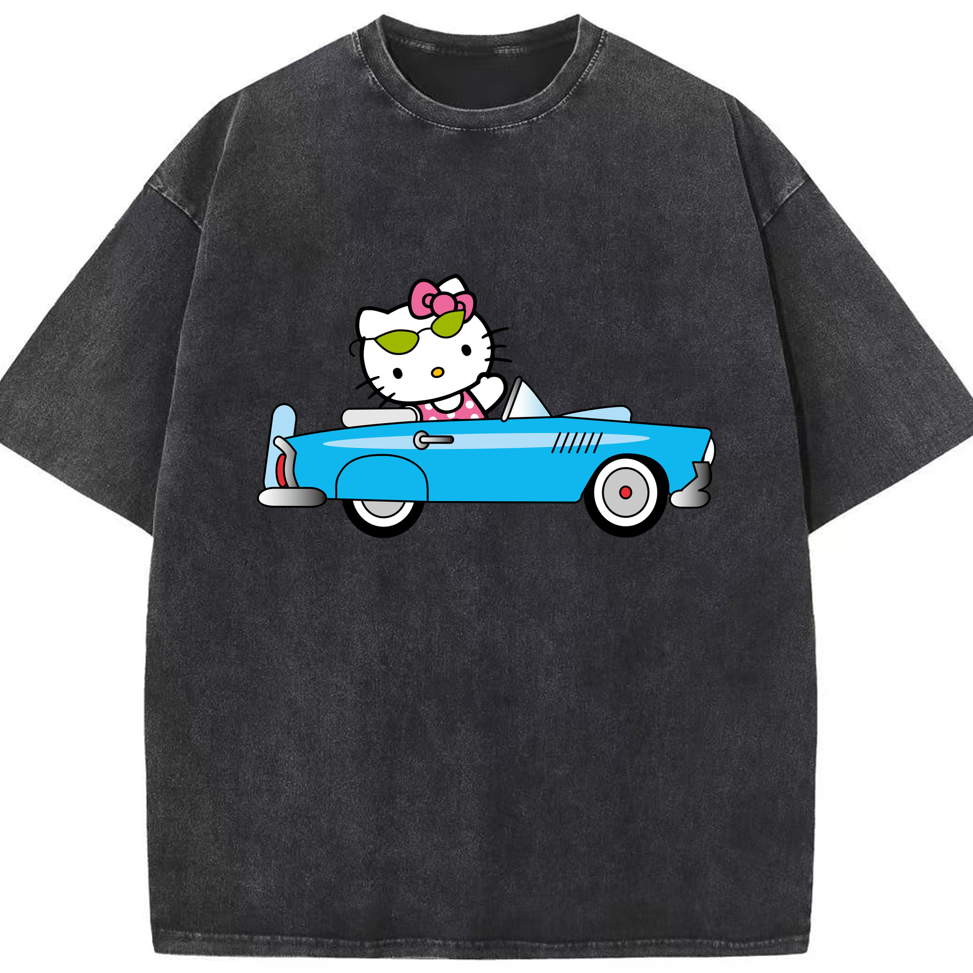 （画像用） Hello Kitty ハローキティ 綿100% ヴィンテージ風 半袖Tシャツ（フロントプリント）