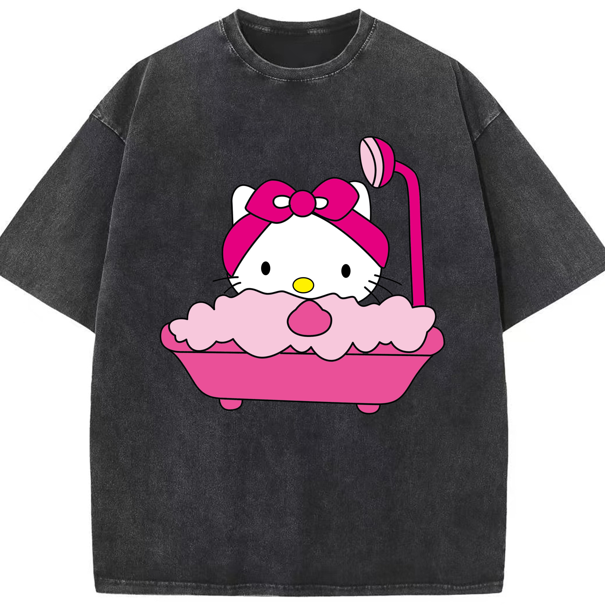 （画像用） Hello Kitty ハローキティ 綿100% ヴィンテージ風 半袖Tシャツ（フロントプリント）