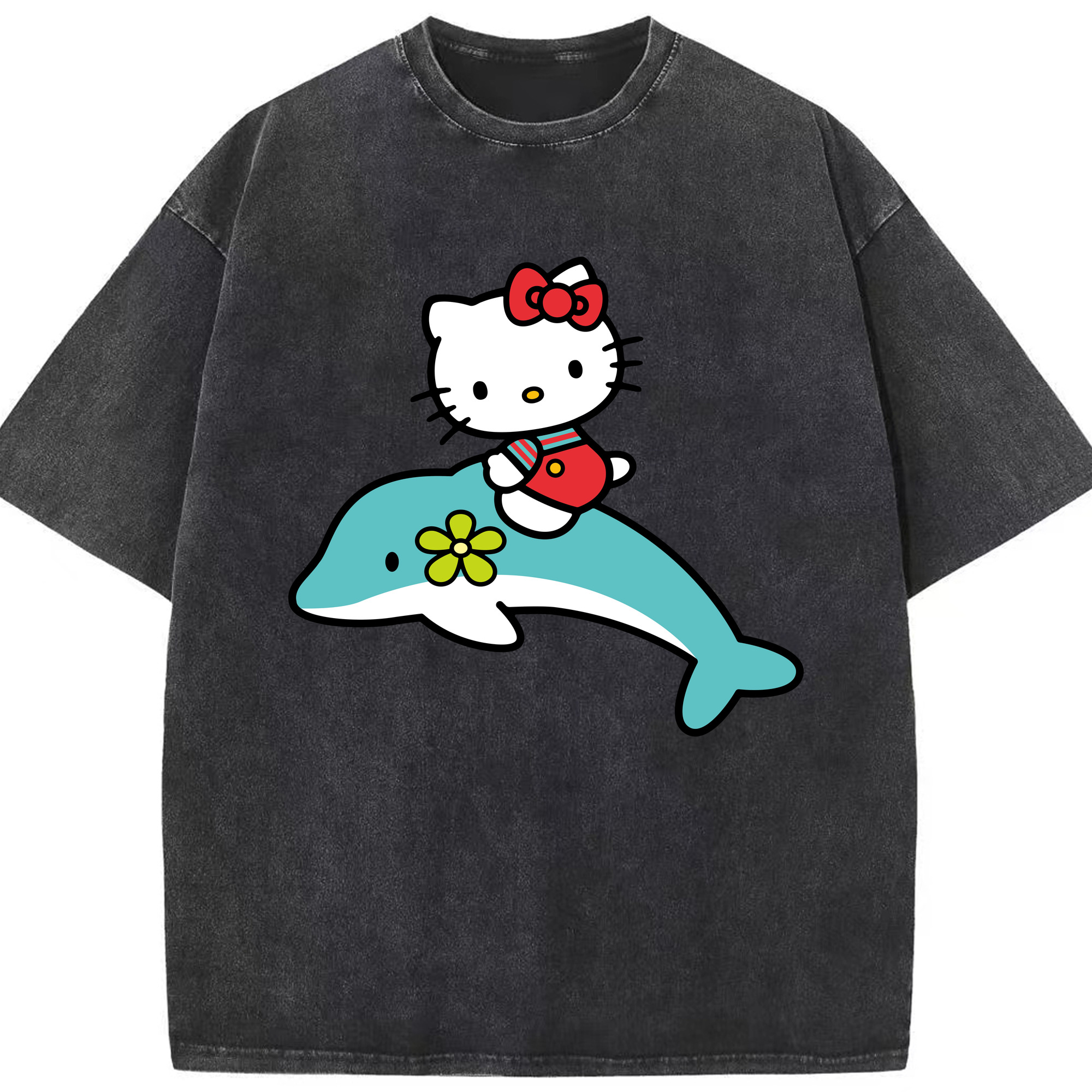 （画像用） Hello Kitty ハローキティ 綿100% ヴィンテージ風 半袖Tシャツ（フロントプリント）
