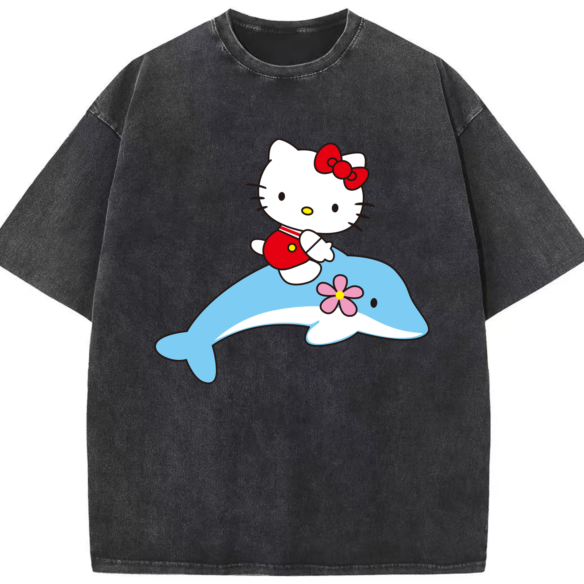 （画像用） Hello Kitty ハローキティ 綿100% ヴィンテージ風 半袖Tシャツ（フロントプリント）