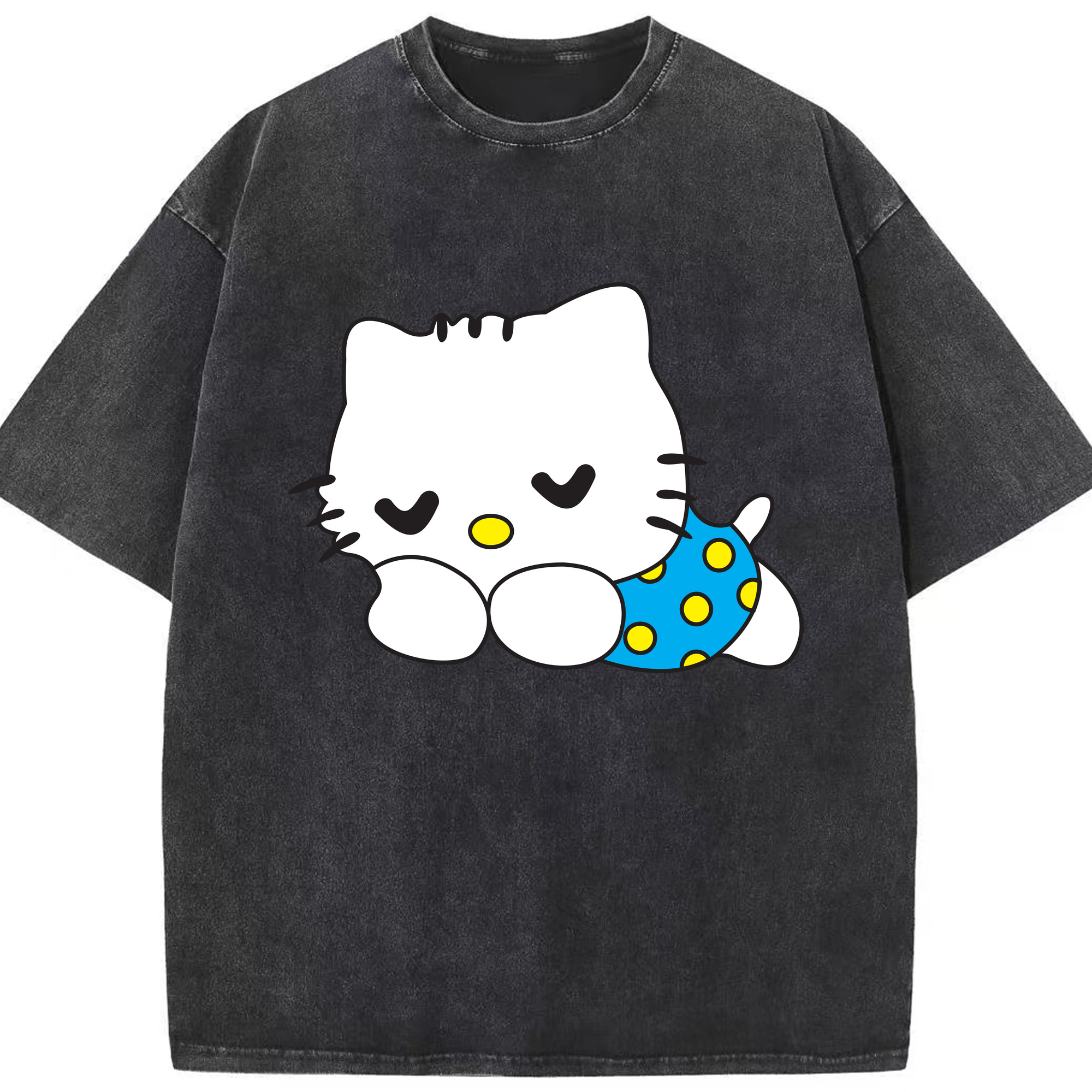 （画像用） Hello Kitty ハローキティ 綿100% ヴィンテージ風 半袖Tシャツ（フロントプリント）