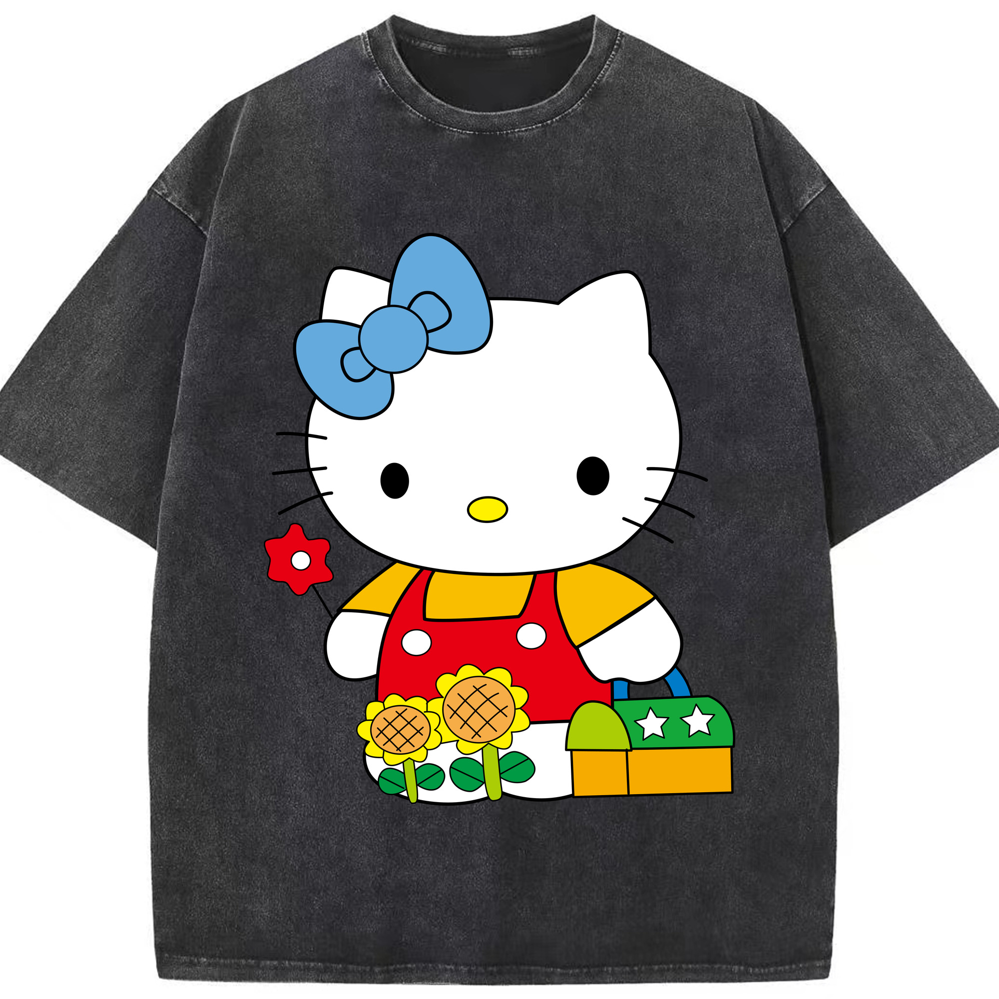 （画像用） Hello Kitty ハローキティ 綿100% ヴィンテージ風 半袖Tシャツ（フロントプリント）