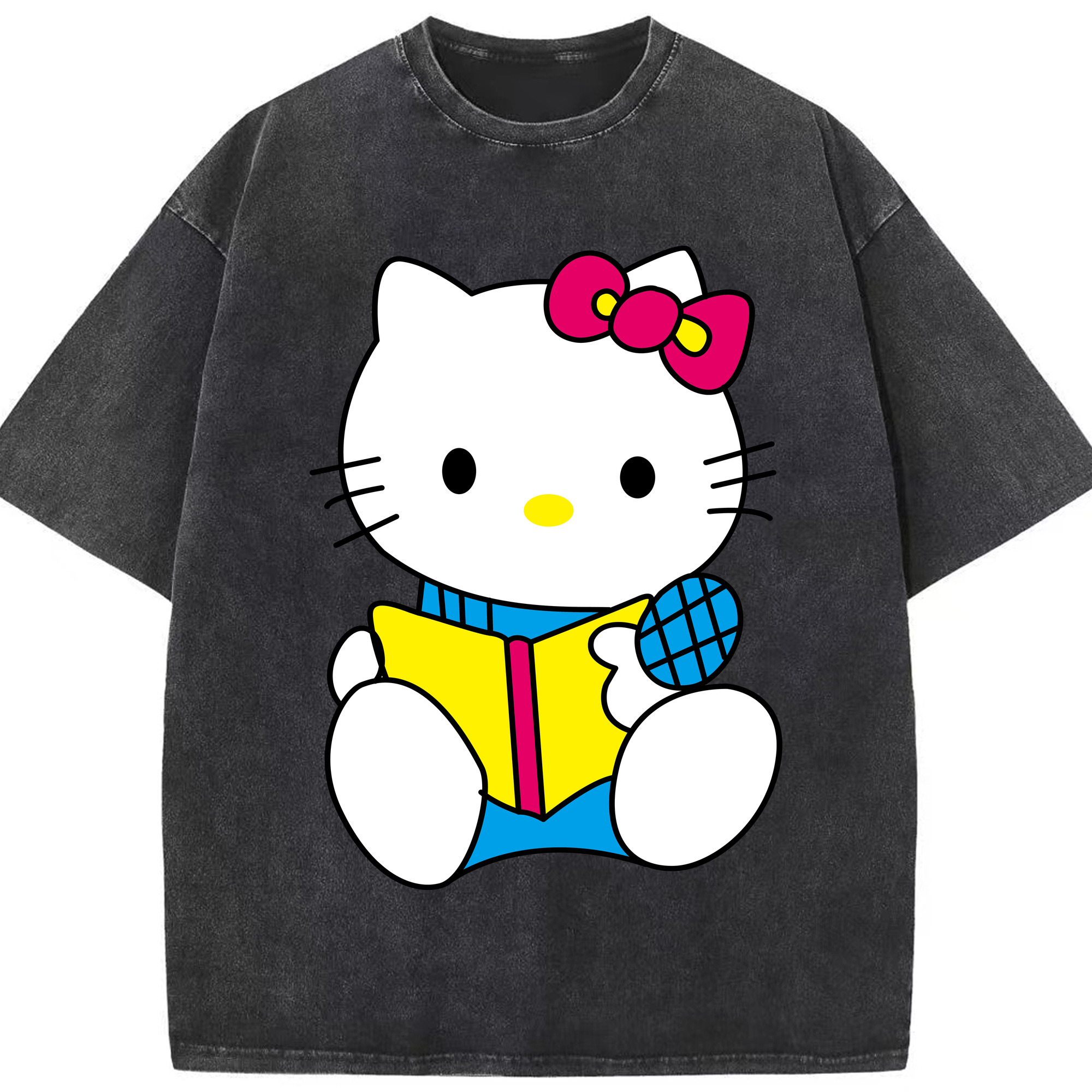 （画像用） Hello Kitty ハローキティ 綿100% ヴィンテージ風 半袖Tシャツ（フロントプリント）