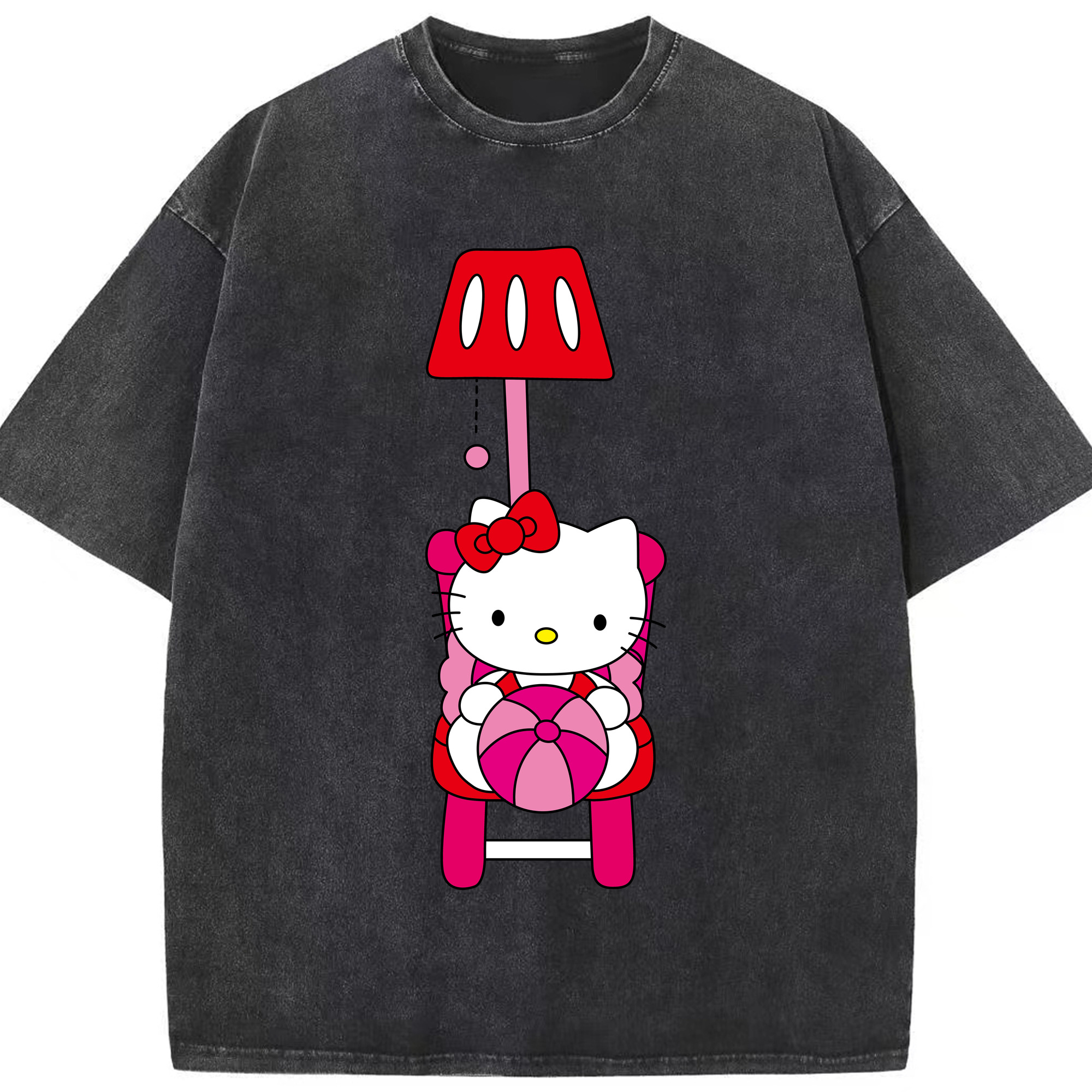 （画像用） Hello Kitty ハローキティ 綿100% ヴィンテージ風 半袖Tシャツ（フロントプリント）