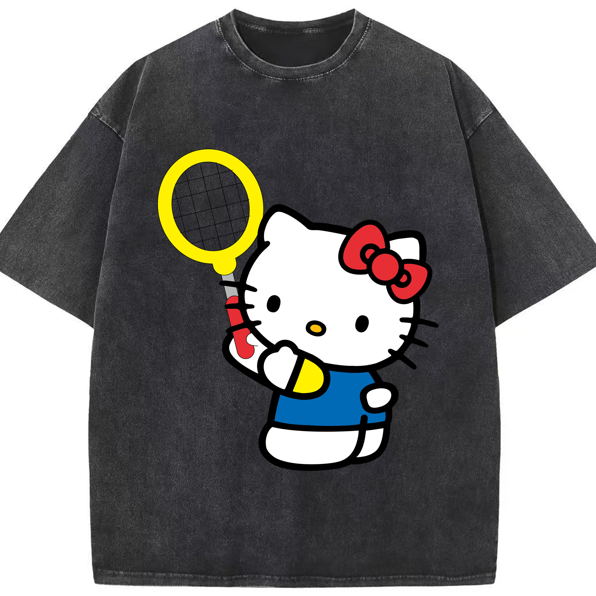 （画像用） Hello Kitty ハローキティ 綿100% ヴィンテージ風 半袖Tシャツ（フロントプリント）