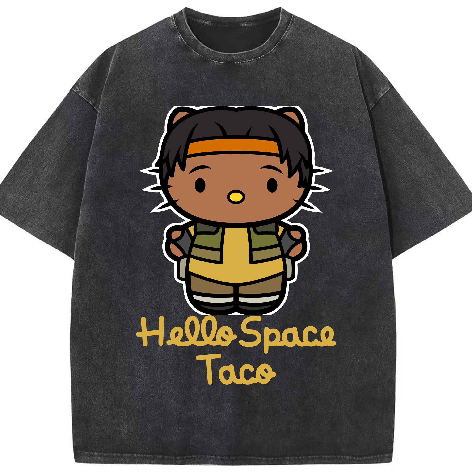 （画像用） Hello Kitty ハローキティ 綿100% ヴィンテージ風 半袖Tシャツ（フロントプリント）