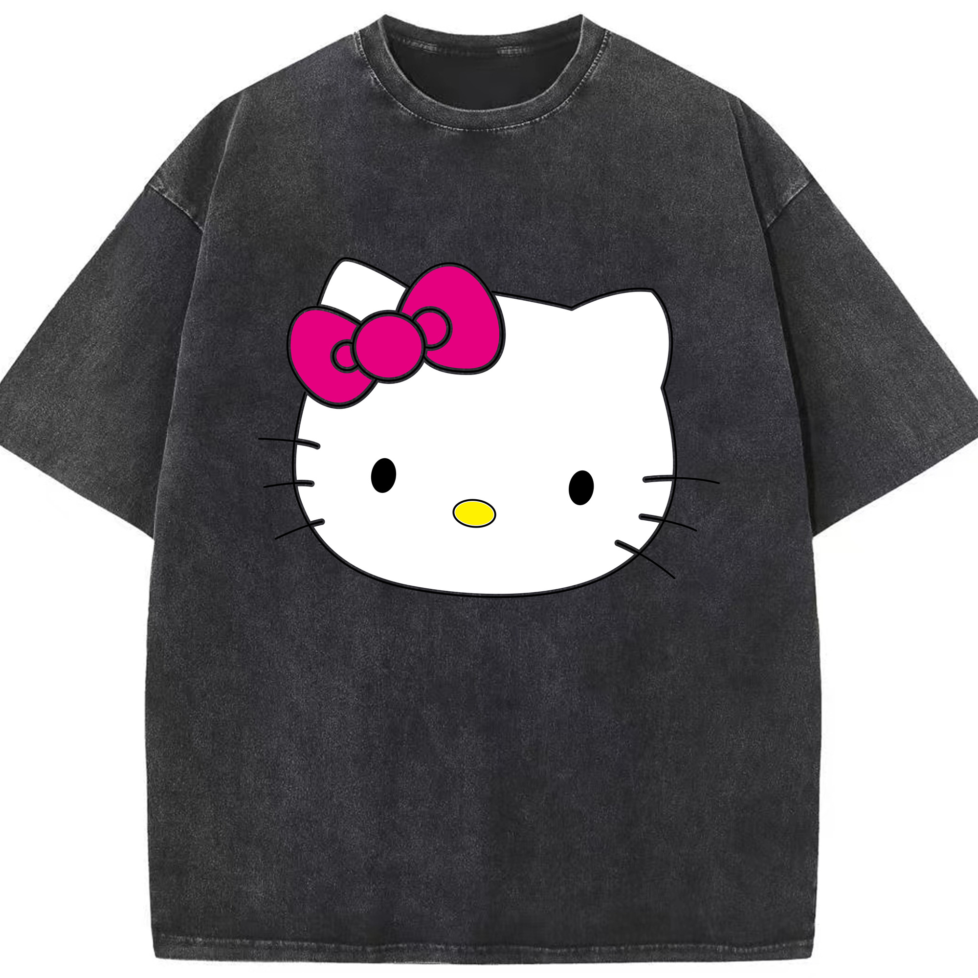 （画像用） Hello Kitty ハローキティ 綿100% ヴィンテージ風 半袖Tシャツ（フロントプリント）