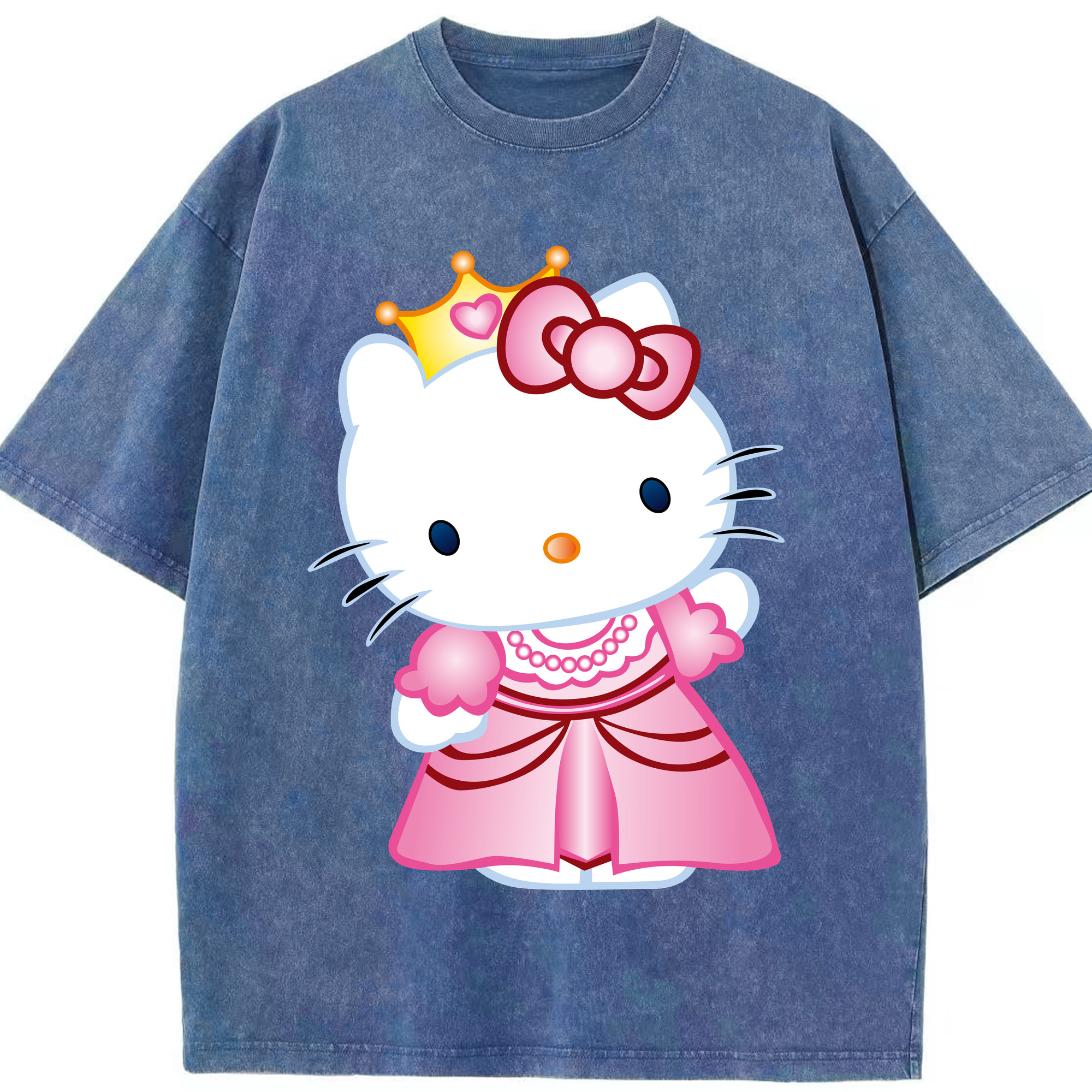 （画像用） Hello Kitty ハローキティ 綿100% ヴィンテージ風 半袖Tシャツ（フロントプリント）