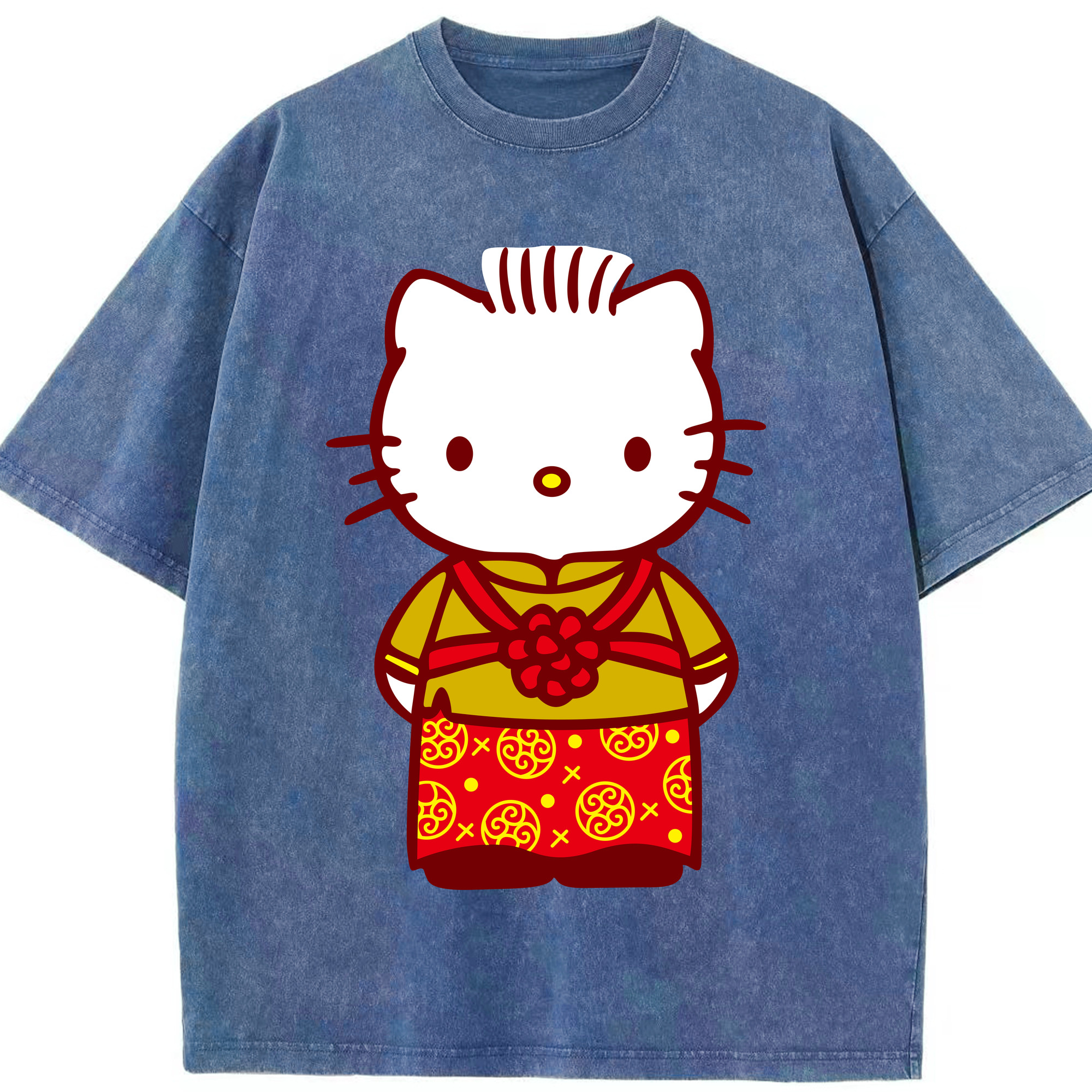 （画像用） Hello Kitty ハローキティ 綿100% ヴィンテージ風 半袖Tシャツ（フロントプリント）
