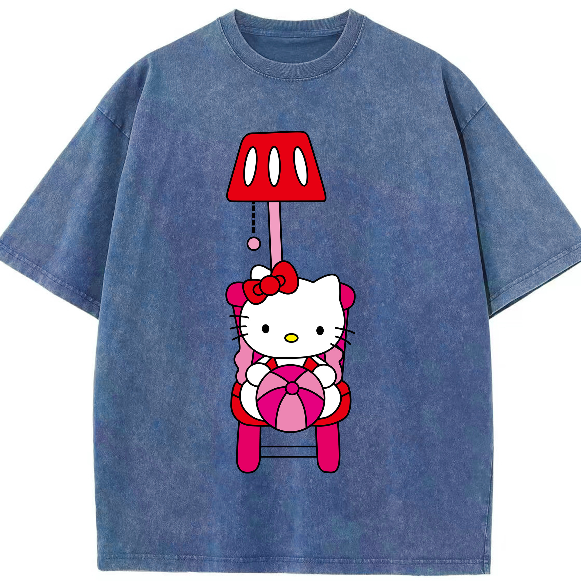 （画像用） Hello Kitty ハローキティ 綿100% ヴィンテージ風 半袖Tシャツ（フロントプリント）