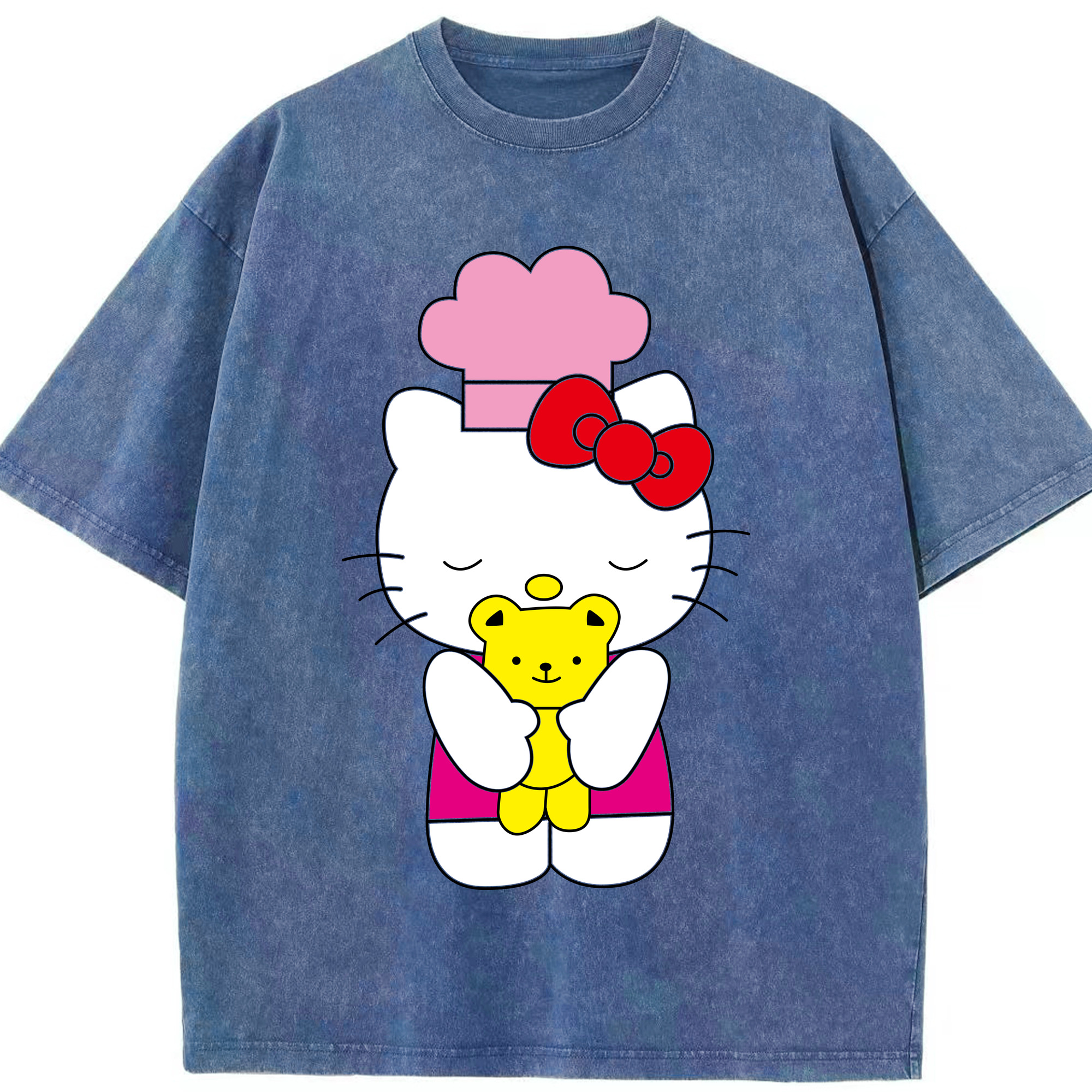 （画像用） Hello Kitty ハローキティ 綿100% ヴィンテージ風 半袖Tシャツ（フロントプリント）