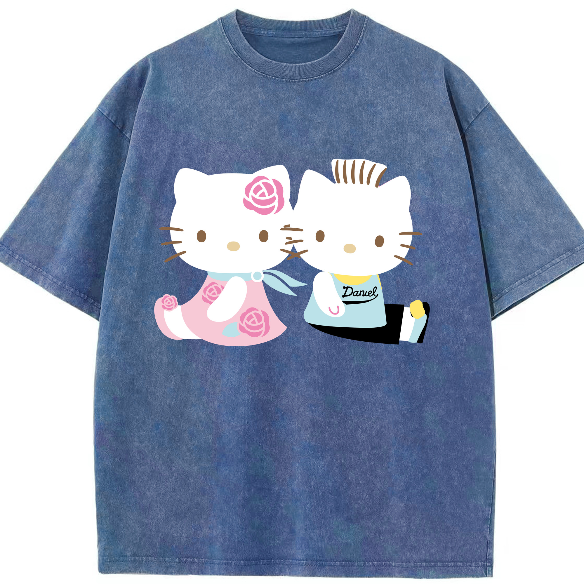 （画像用） Hello Kitty ハローキティ 綿100% ヴィンテージ風 半袖Tシャツ（フロントプリント）