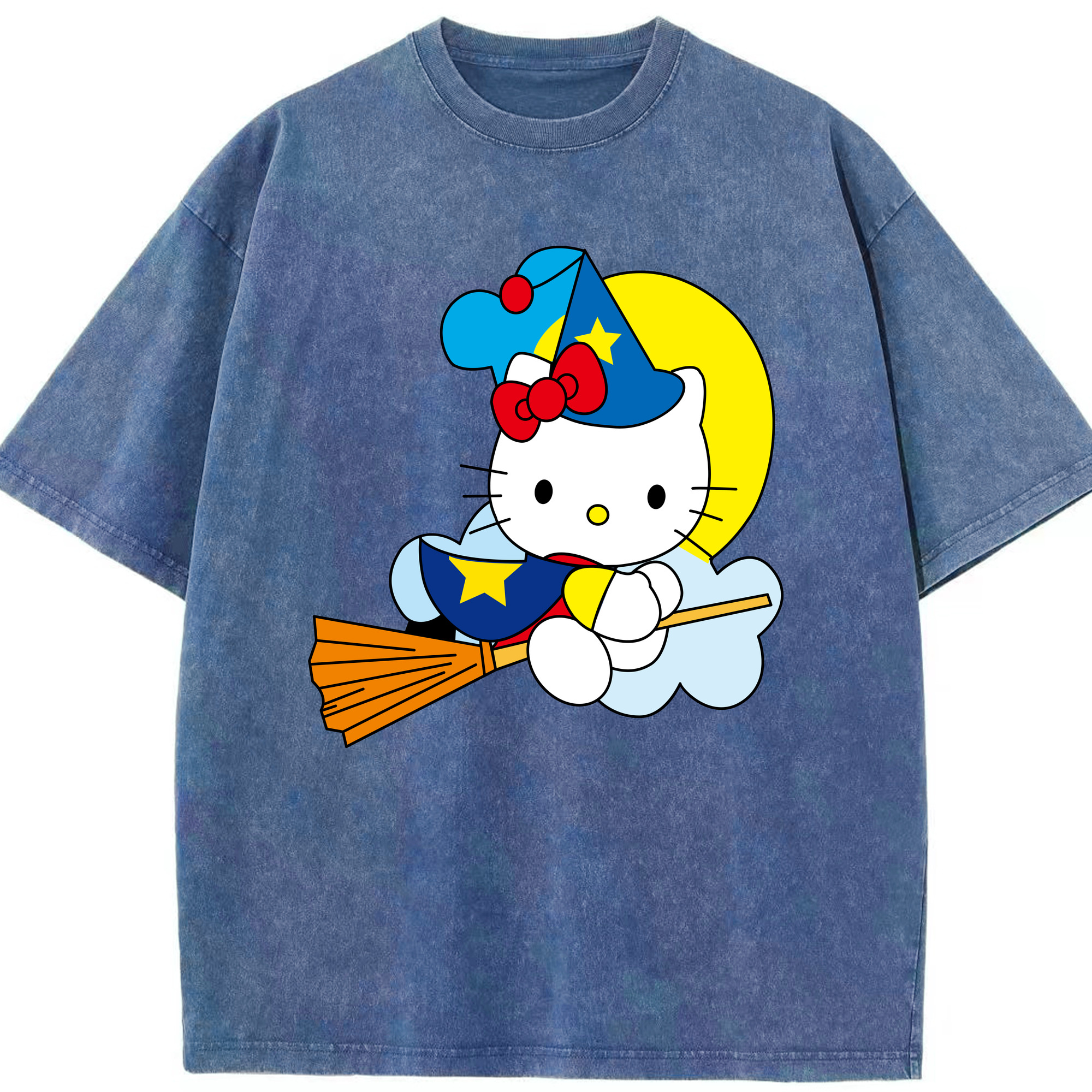 （画像用） Hello Kitty ハローキティ 綿100% ヴィンテージ風 半袖Tシャツ（フロントプリント）