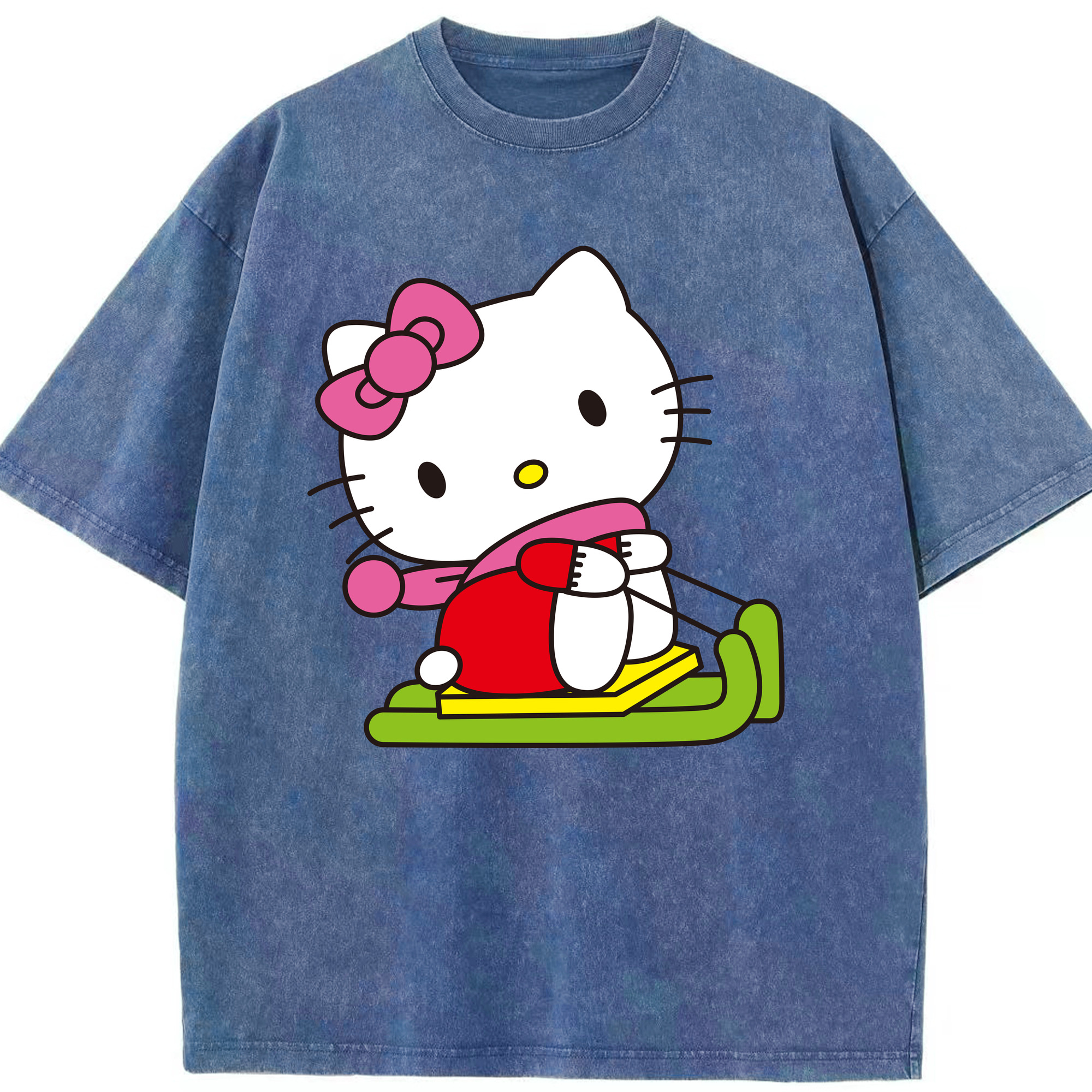 （画像用） Hello Kitty ハローキティ 綿100% ヴィンテージ風 半袖Tシャツ（フロントプリント）